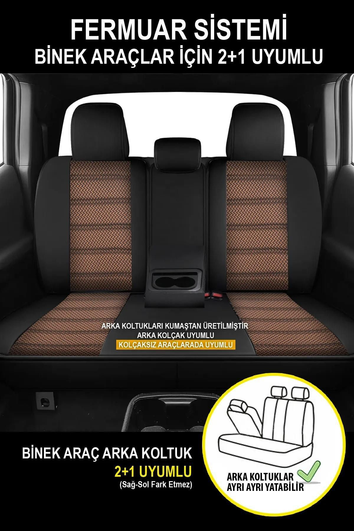 RENAULT CLIO 2012-2018Uyumlu Oto Koltuk Kılıfı Bronz Serisi - Kah