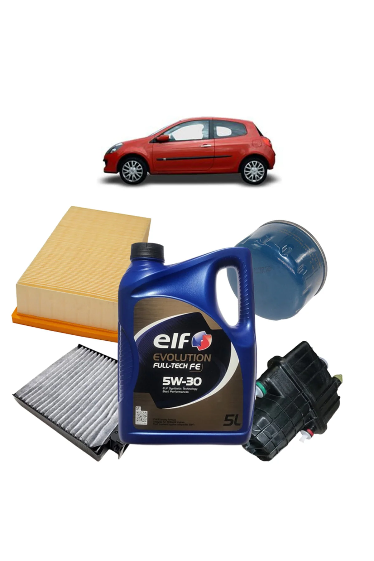 Renault Clio 3 4plus Karbon Filtre Bakım Seti 1.5 Dci Elf Evoluti
