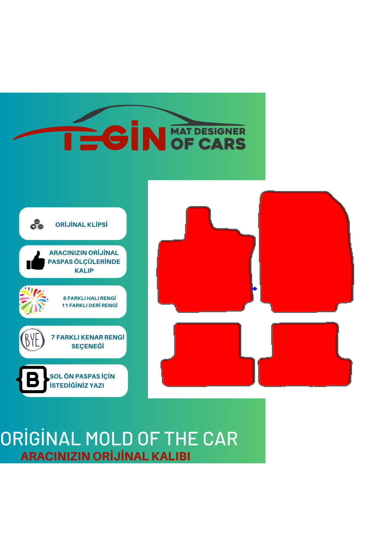 Renault Clio 3 2005-2011 Prime Siyah Kırmızı Deri Mavi Kenar Pasp