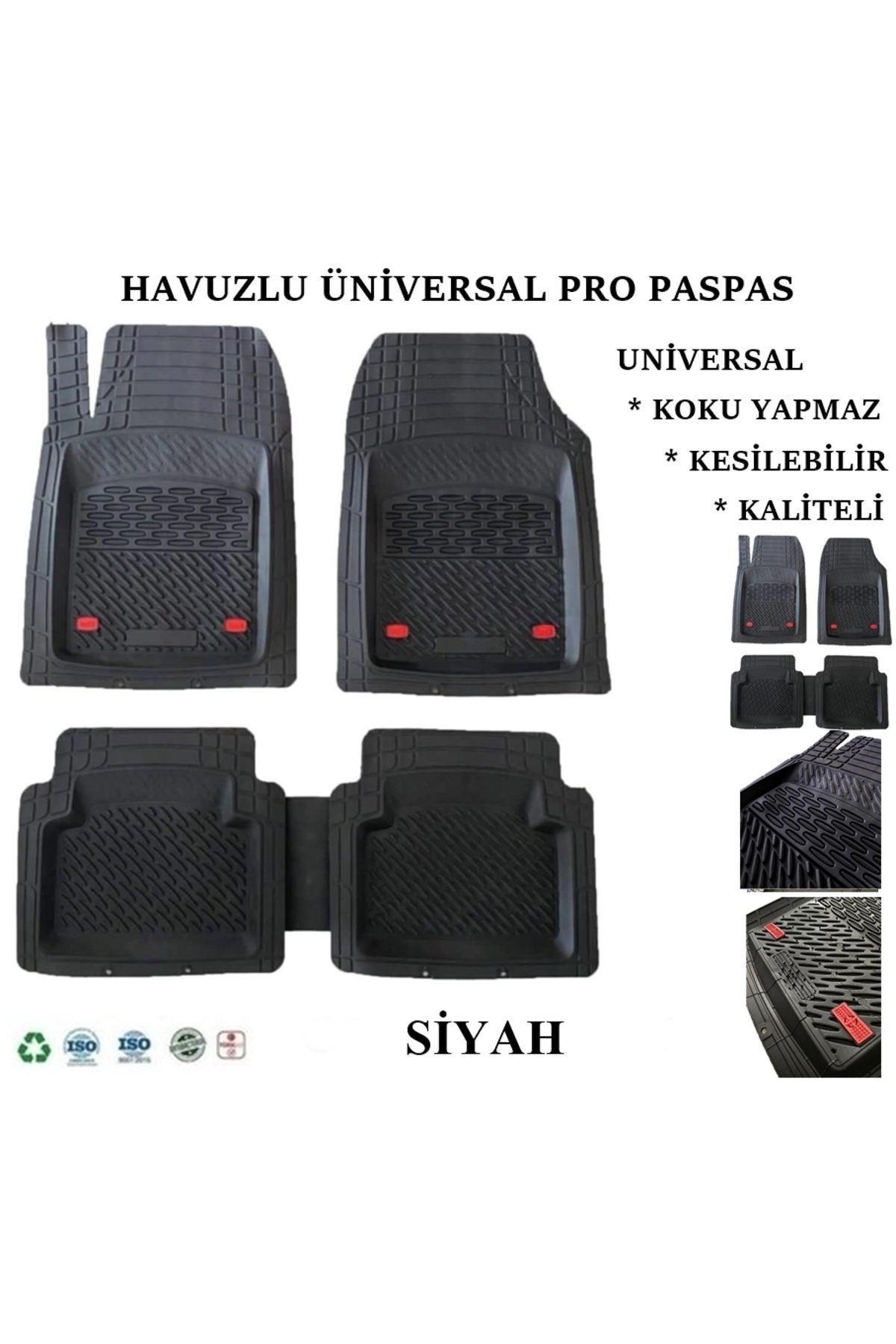 Zeyno Ticaret Renault Clio 3 Hb 2008  Havuzlu Üniversal Maxi Paspas Siyah