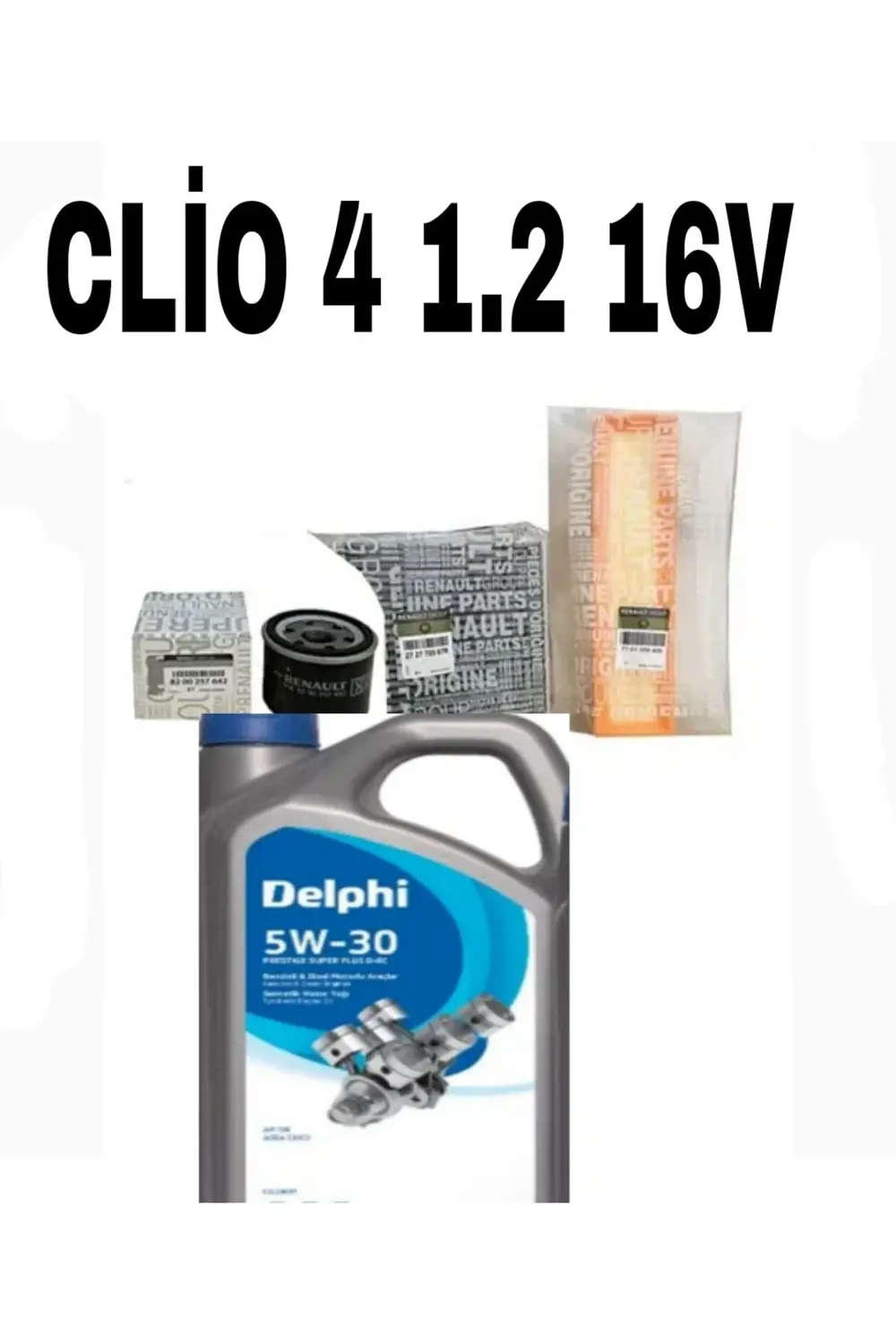 Renault Clio 4 1.2 16v Filtre Bakım Seti - DELPHİ 5W30 4LT SENTET