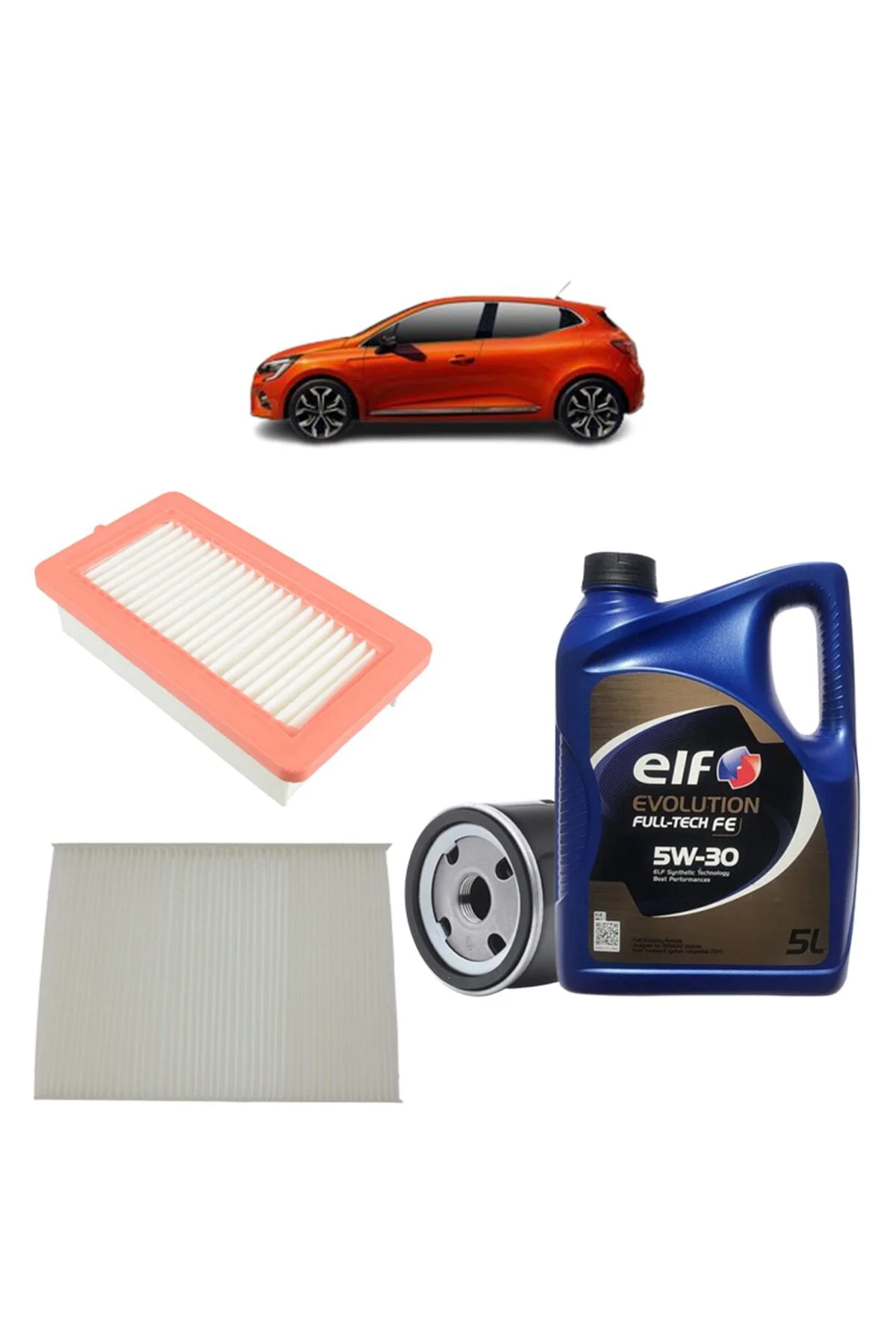 Renault Clio 5 3plus Filtre Bakım Seti 1.0 Sce Elf Evolution Yağlı 2019 Sonrası