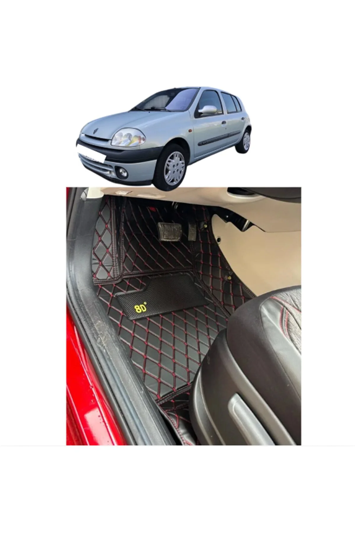 Renault Clio III 2005-2012 E-Tech Siyah 3D Havuzlu Paspas