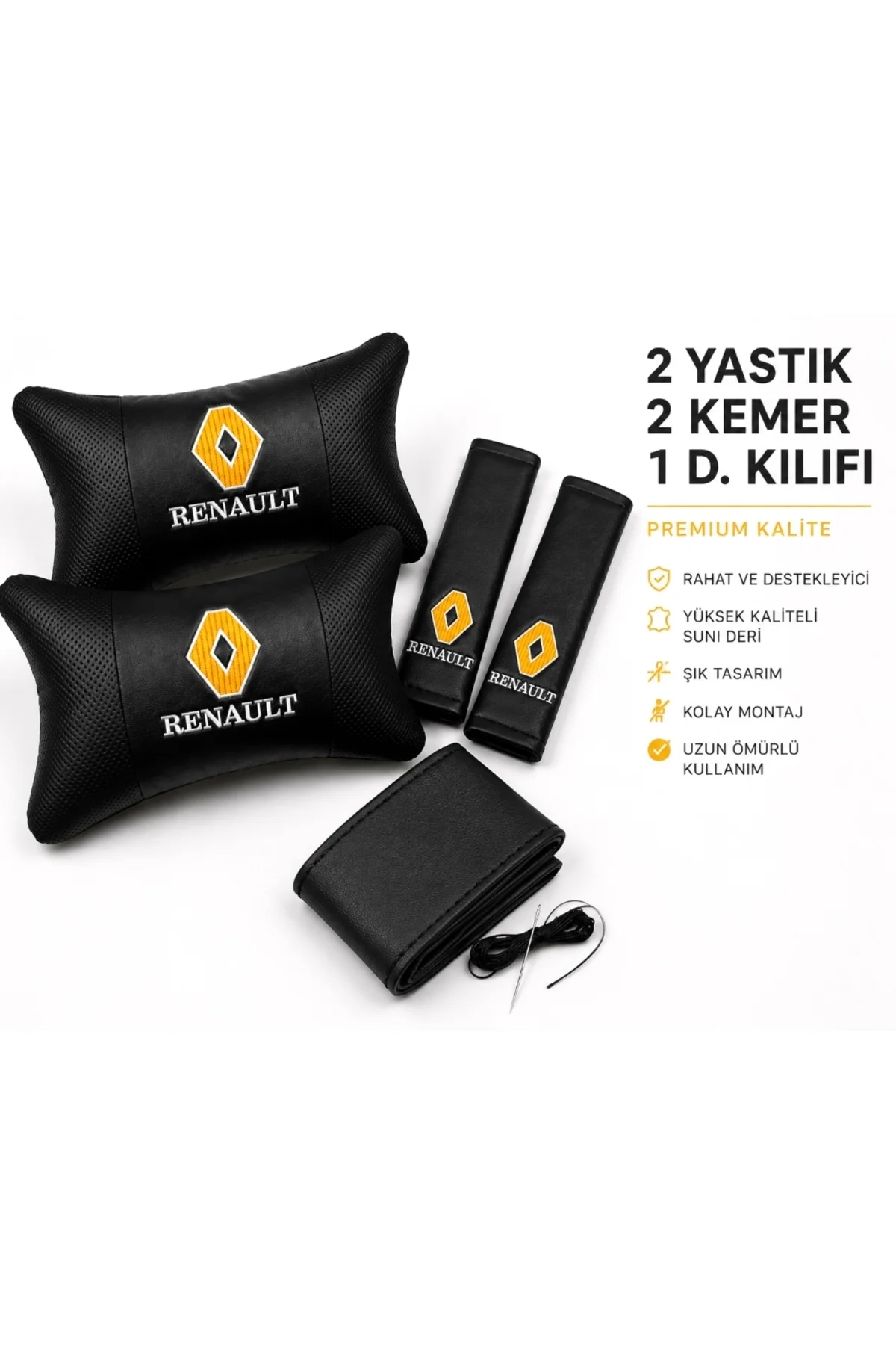 Renault Clio Iıı Grandtour 2008-2012 Uyumlu Premium Konfor Seti Yastık-kemer-kılıf Seti Renault Clio Iıı Grandtour 2008-2012 Uyumlu Premium Konfor Seti Yastık-kemer-kılıf Seti