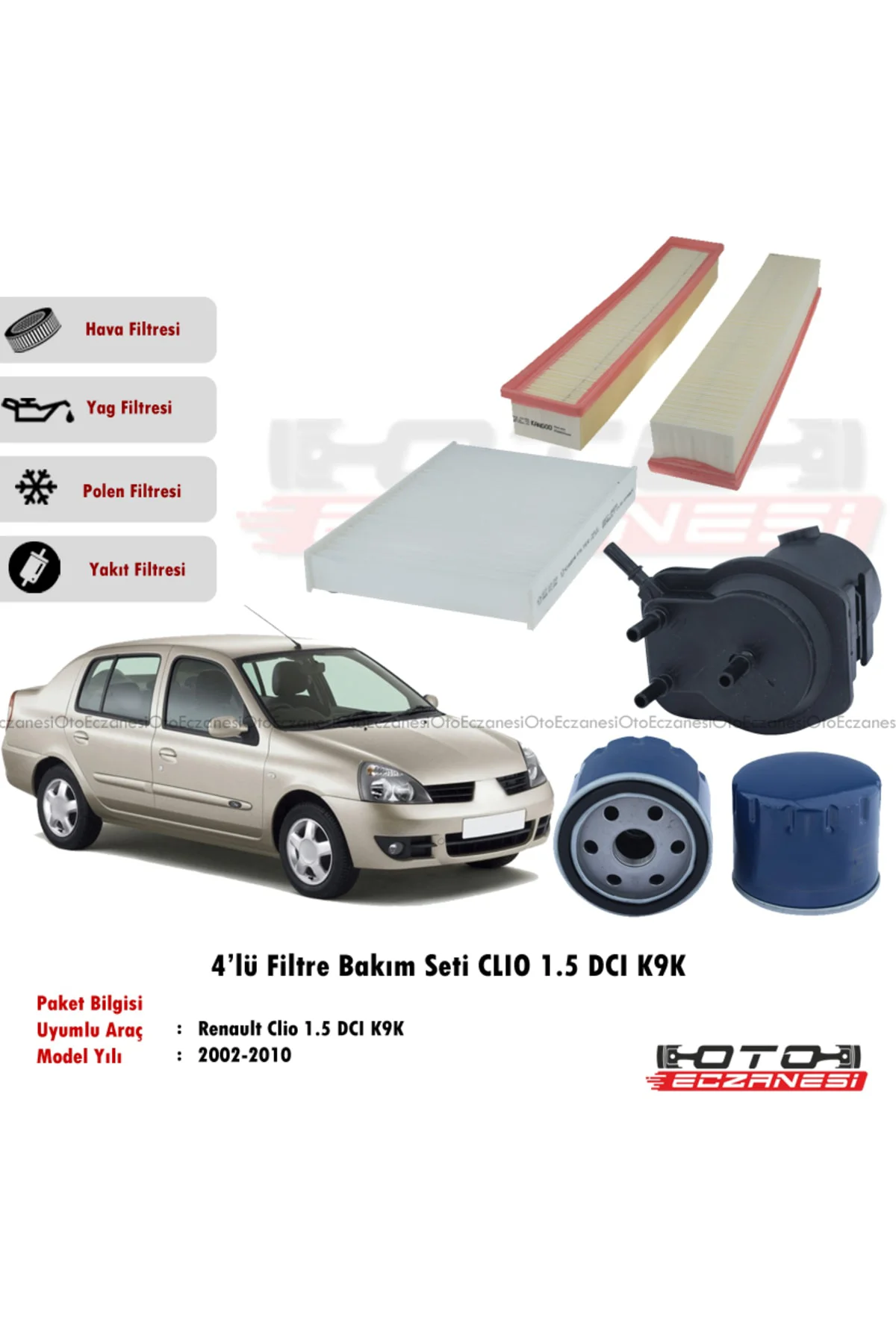 Renault Clio Symbol 1.5 Dcı Filtre Bakım Set (2002-2010)(4'lü)