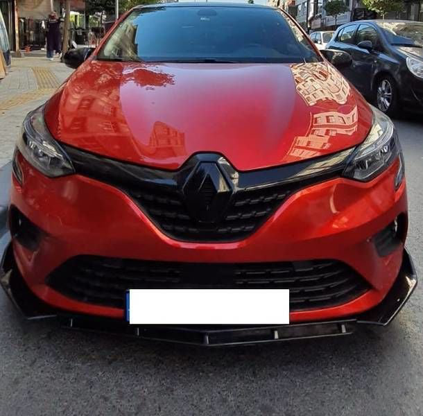 Renault Clio Uyumlu 5 Ön Tampon Eki Custom Ön Lip 3 Parça Plastik