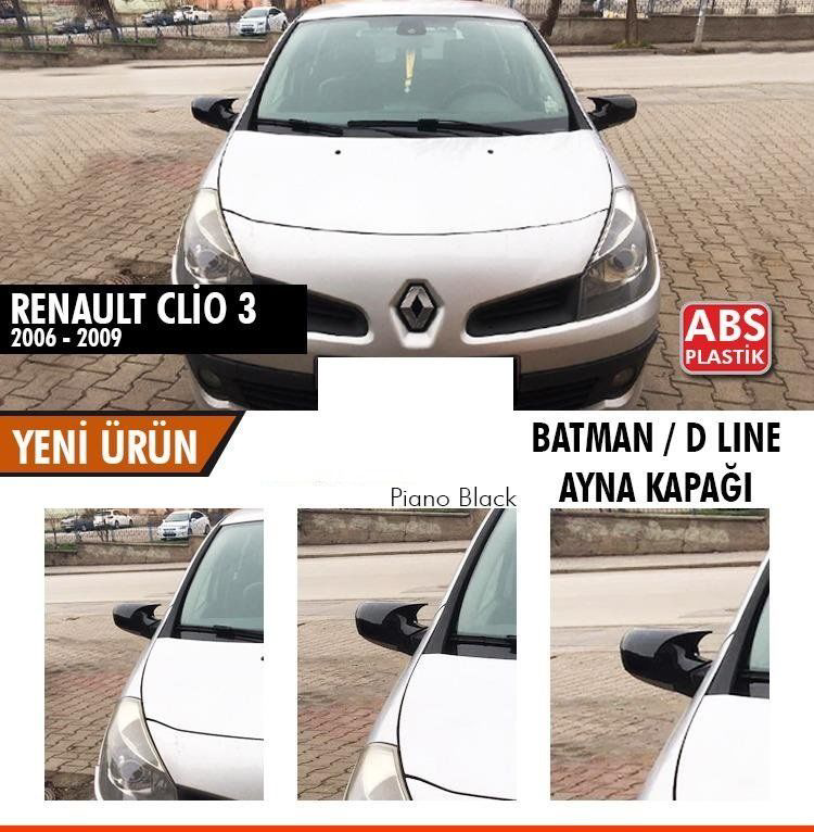 Renault Clio Uyumlu 3 (2006-2009) Batman Yarasa Ayna Kapağı (Pian