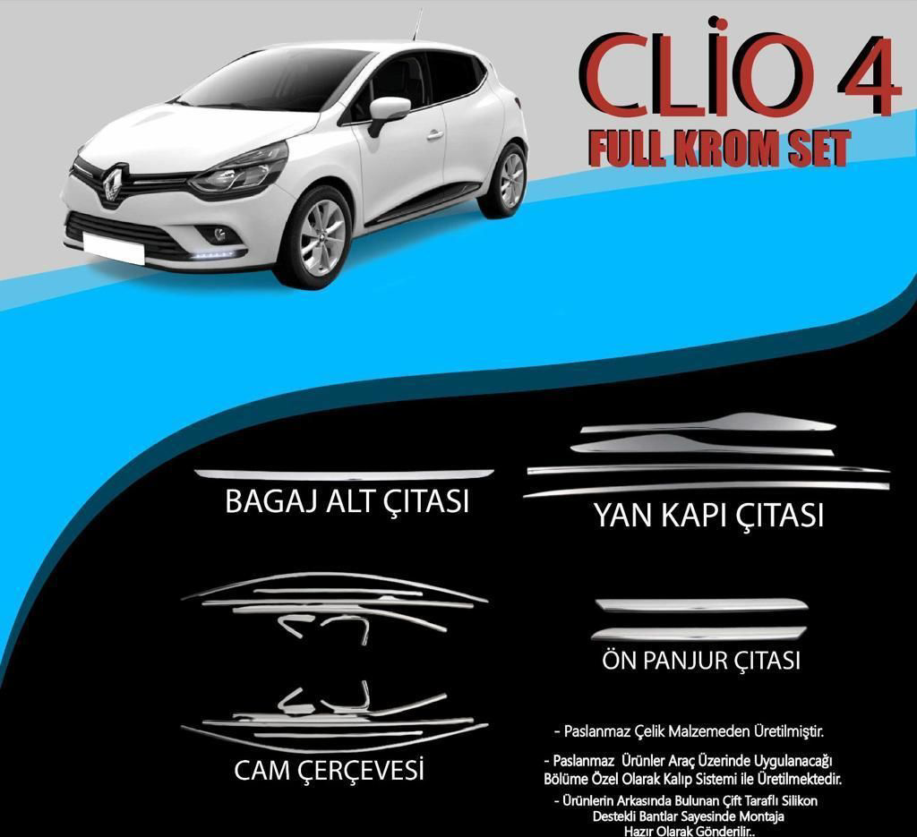 Renault Clio Uyumlu 4 Cam Çerçevesi-Yan Kapı Çıtası-Ön Panjur Çıt Fiyatı, Yorumları ve Özellikleri