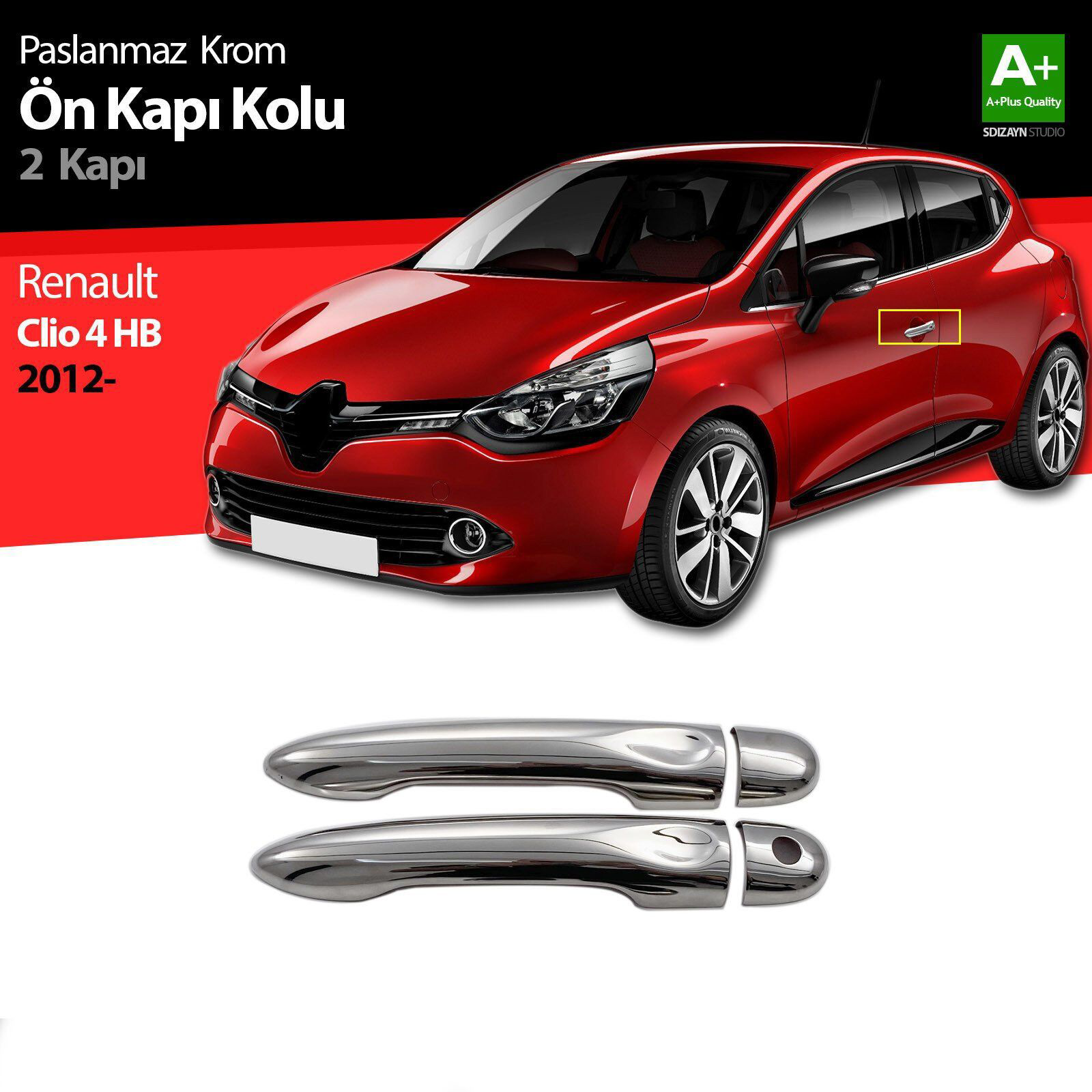 Renault Clio Uyumlu 4 Hatchback Krom Ön Kapı Kolu 2 Kapı 2012 Üze Renault Clio Uyumlu 4 Hatchback Krom Ön Kapı Kolu 2 Kapı 2012 Üze