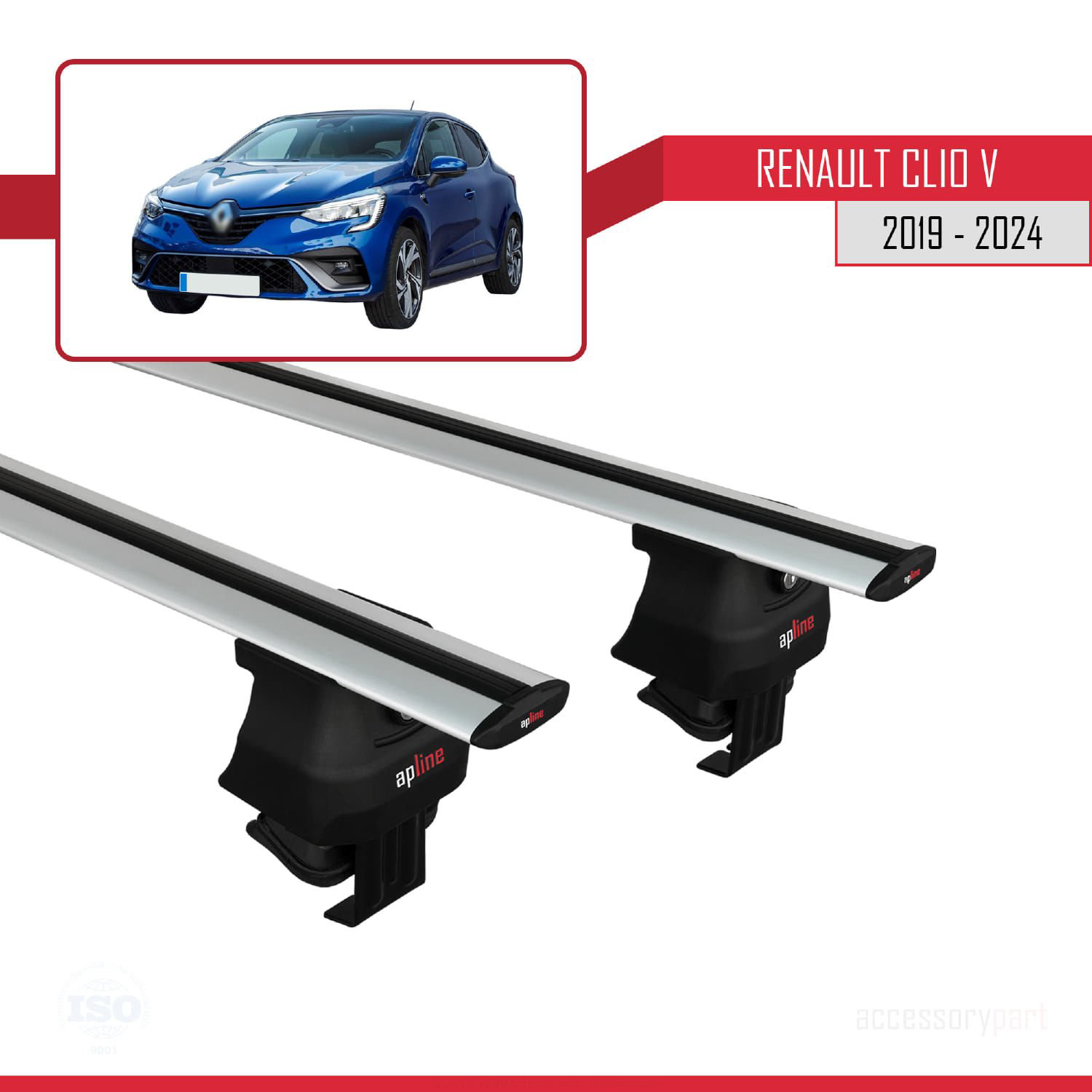 Renault Clio V 2019 ve Sonrası ile uyumlu ACE-4 Ara Atkı Tavan Ba Renault Clio V 2019 ve Sonrası ile uyumlu ACE-4 Ara Atkı Tavan Ba