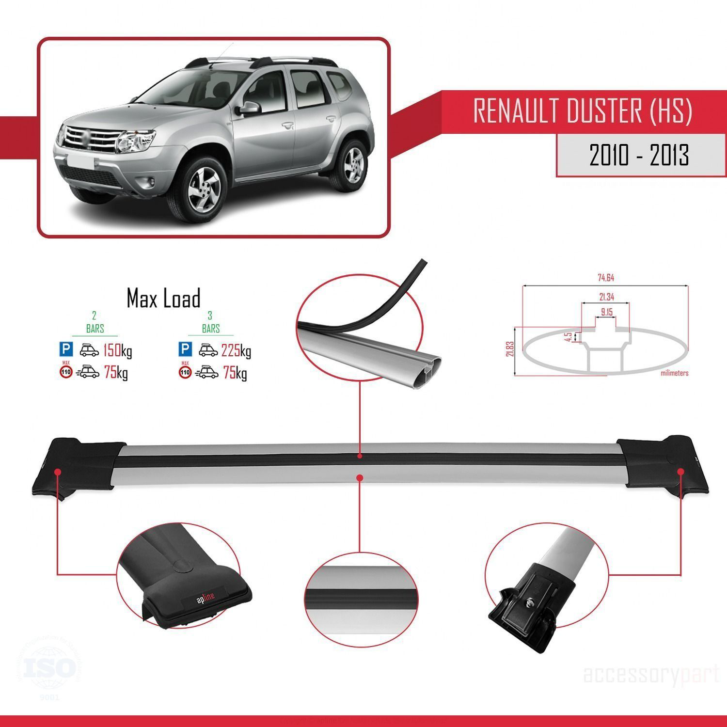 Renault Duster (HS) 2010-2013 Arası ile Uyumlu FLY Model Ara Atkı