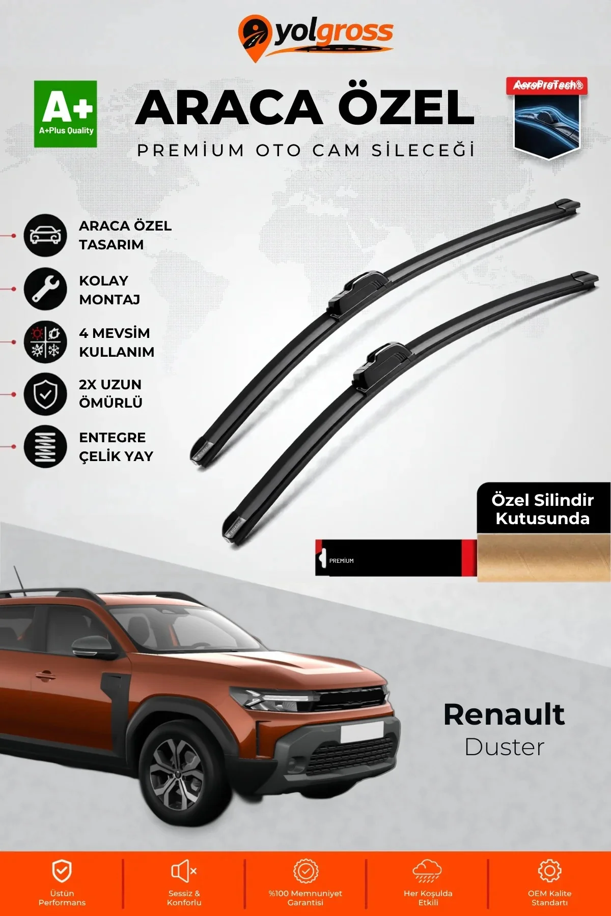 Renault Duster Ön Cam Silecek Seti 2024 Üzeri Premium Araca Özel 60-45 Cm A+ Kalite Renault Duster Ön Cam Silecek Seti 2024 Üzeri Premium Araca Özel 60-45 Cm A+ Kalite