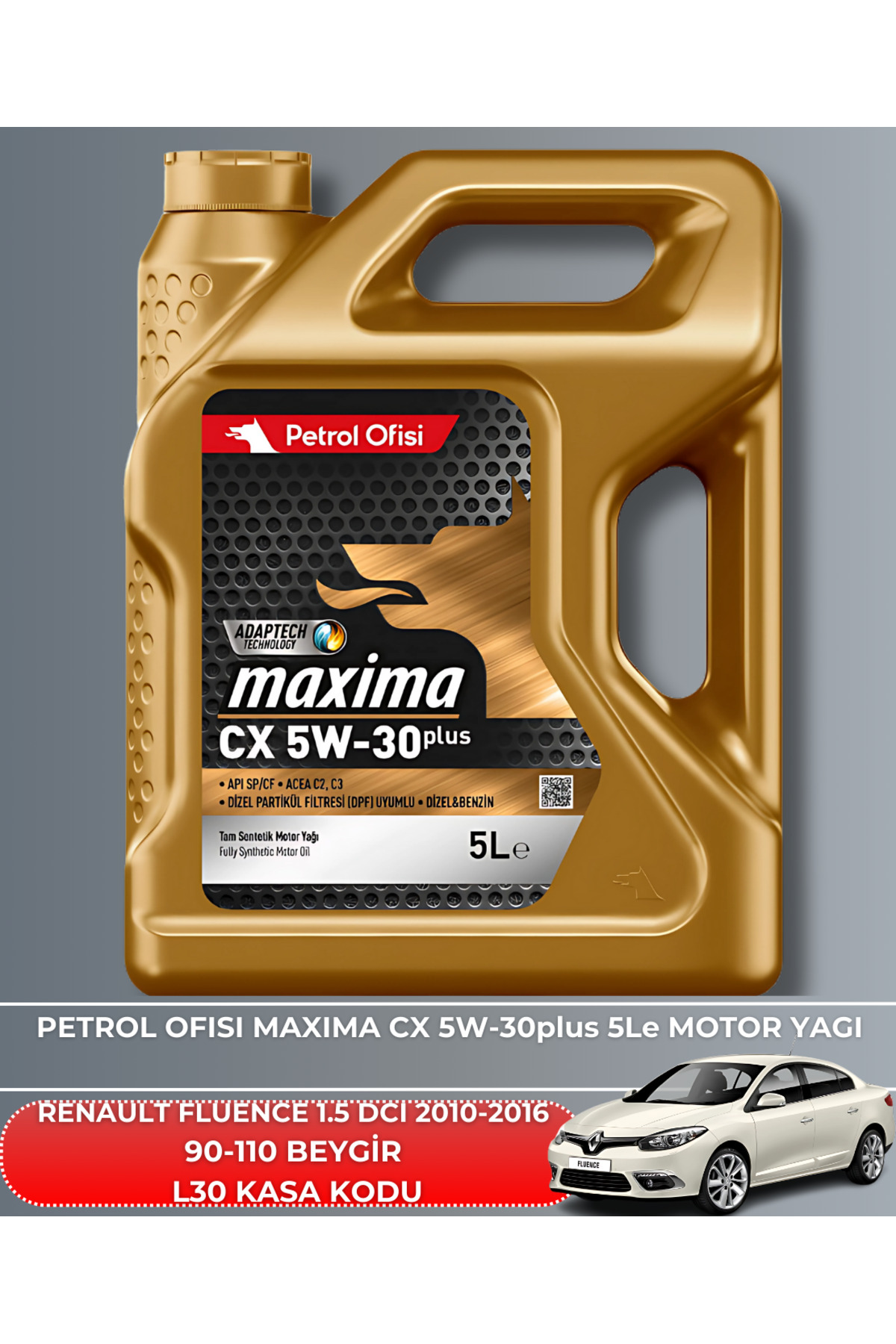 RENAULT FLUENCE 1.5 DCI 2010-2016 90-110Hp FİLTRE BAKIM SETİ+YAĞ