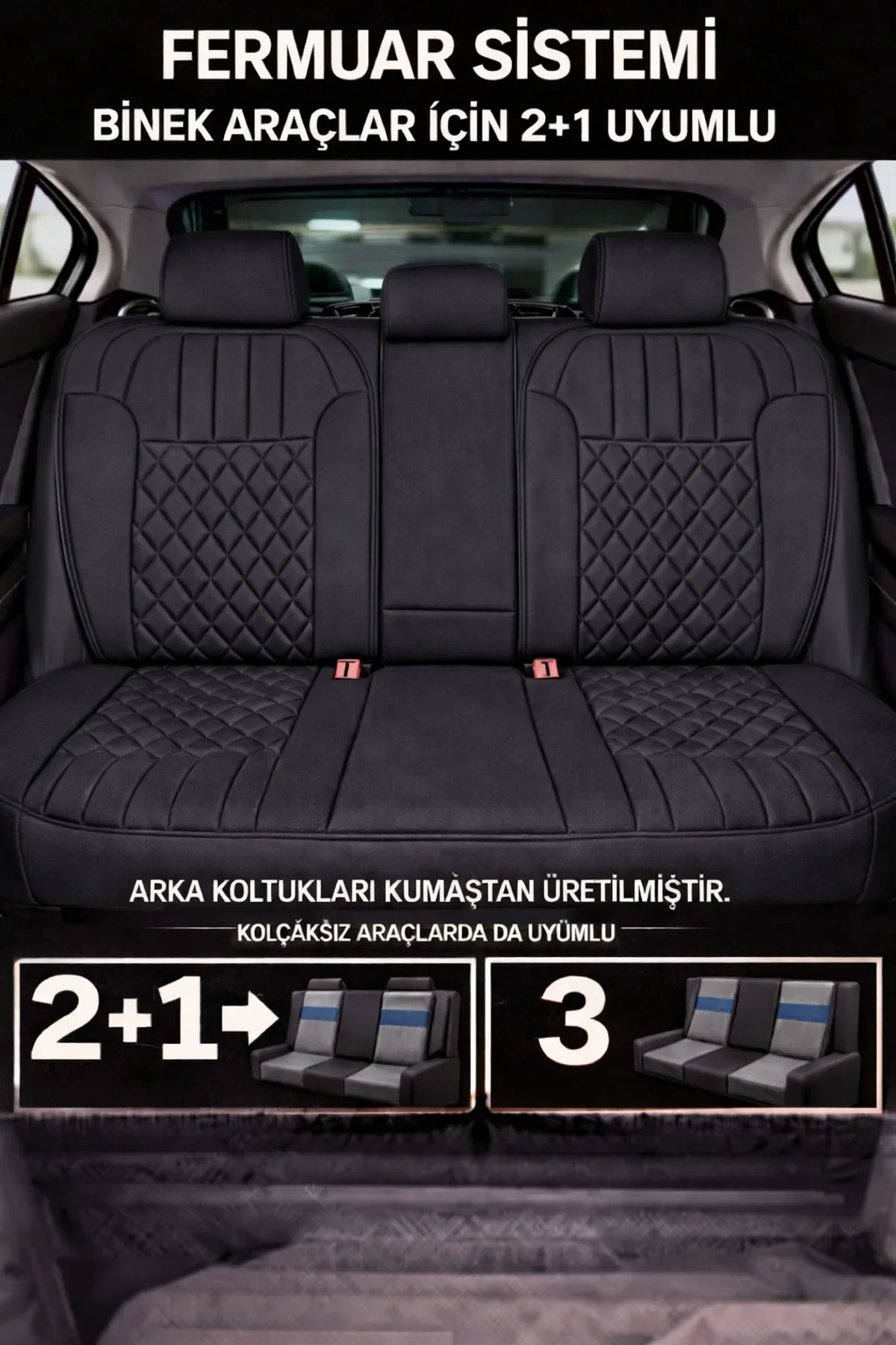 Renault Kadjar 2015+ Zerafet 5 Parça Ortopedik Oto Koltuk Minderi Terletmez Kaymaz Taban Siyah Renault Kadjar 2015+ Zerafet 5 Parça Ortopedik Oto Koltuk Minderi Terletmez Kaymaz Taban Siyah - Görsel 5