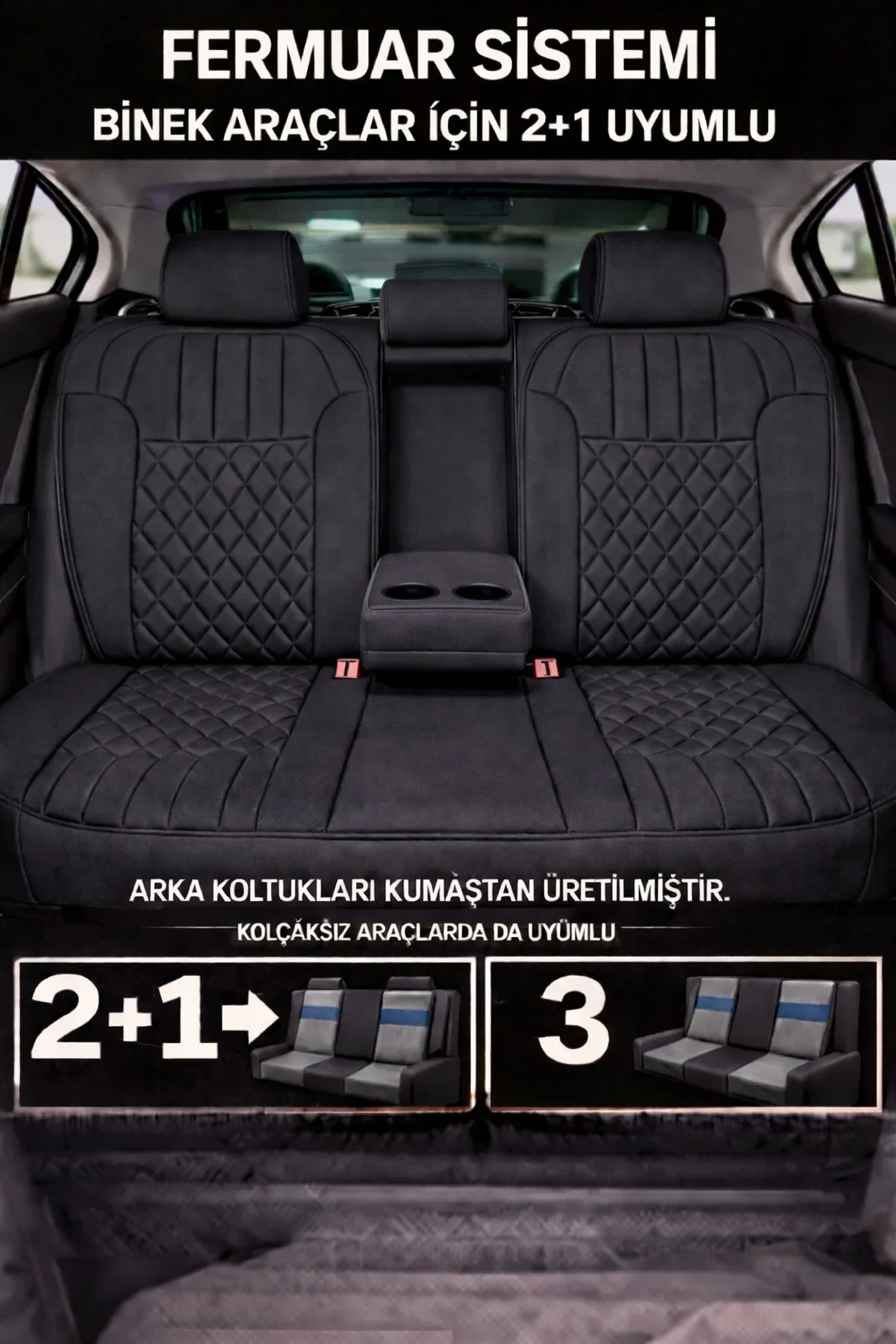 Renault Kadjar 2015+ Zerafet 5 Parça Ortopedik Oto Koltuk Minderi Terletmez Kaymaz Taban Siyah Renault Kadjar 2015+ Zerafet 5 Parça Ortopedik Oto Koltuk Minderi Terletmez Kaymaz Taban Siyah - Görsel 4