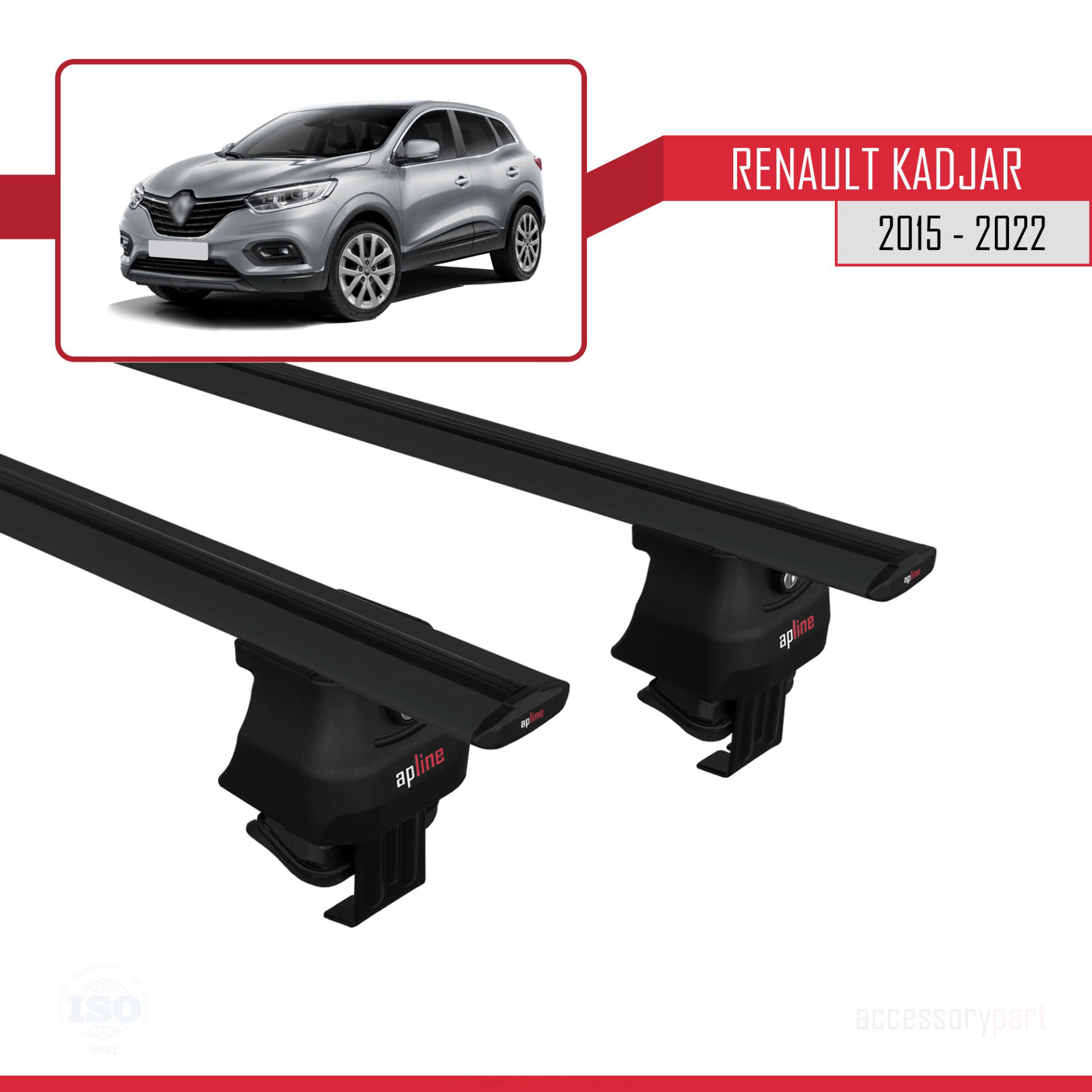 Renault Kadjar 2015-2022 Arası ile uyumlu ACE-4 Ara Atkı Tavan Ba