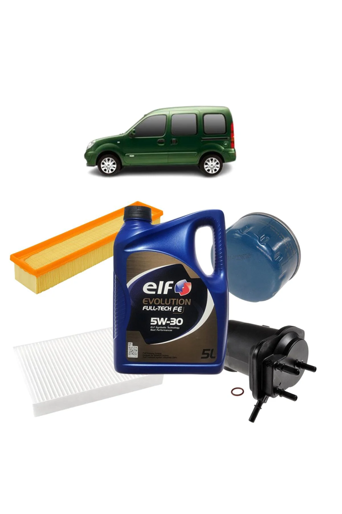 Renault Kangoo 1 4plus Filtre Bakım Seti 1.5 Dci Elf Evolution Yağlı 2001-12.2008 Kit1163d