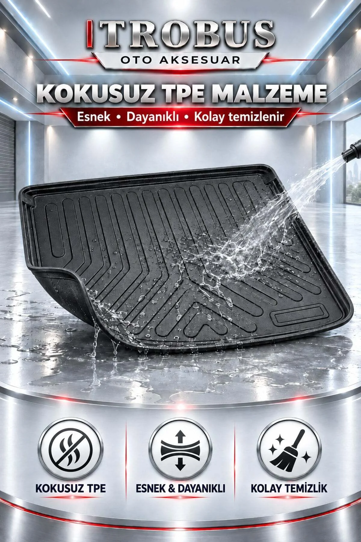 Renault Kangoo 1997-2007 Araca Özel 3D Bagaj Havuzu - Görsel 5