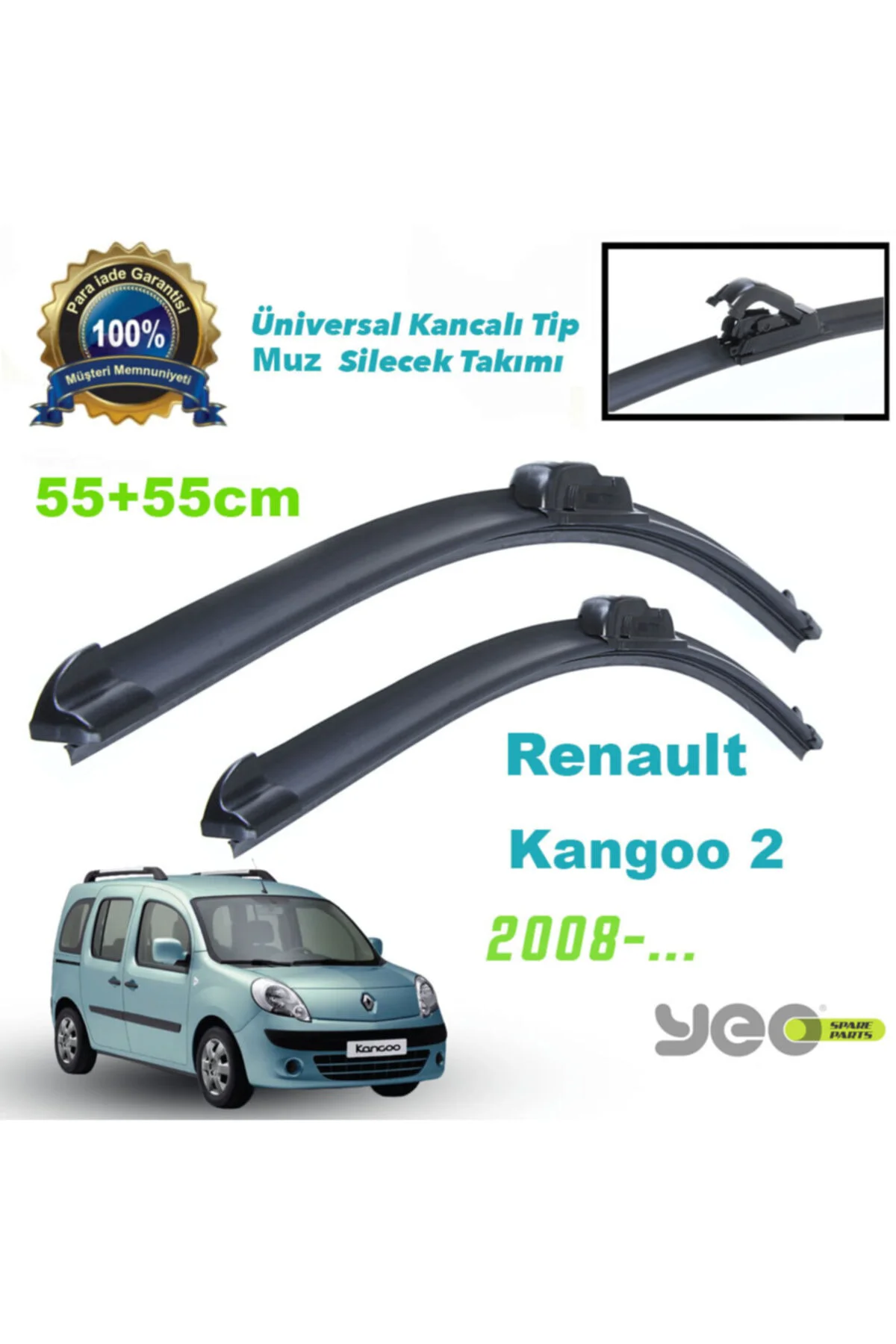 Renault Kangoo 2 2008-... Aeroflex Muz Silecek Takımı