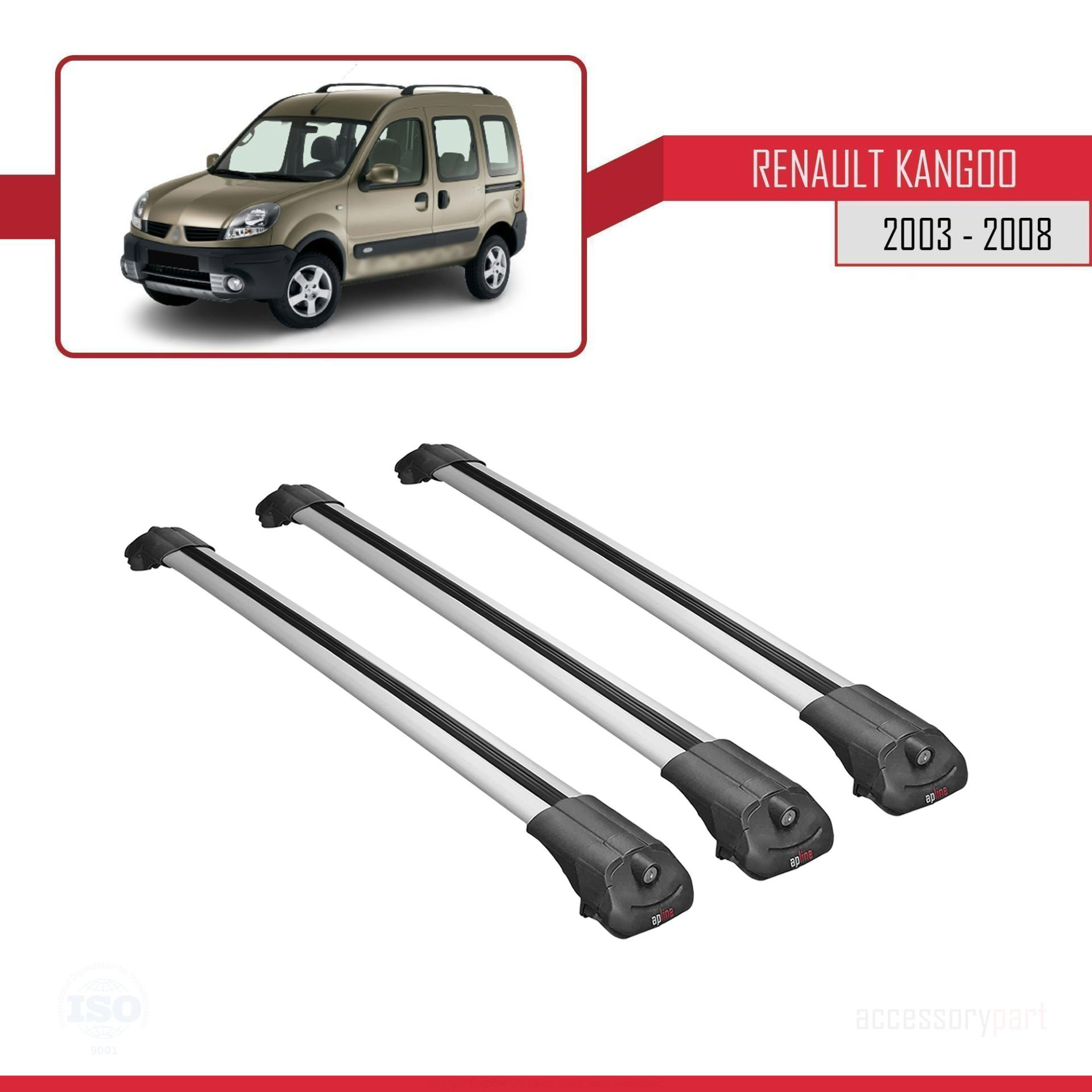 Renault Kangoo 2003-2008 Arası ile uyumlu ACE-1 Ara Atkı Tavan Ba