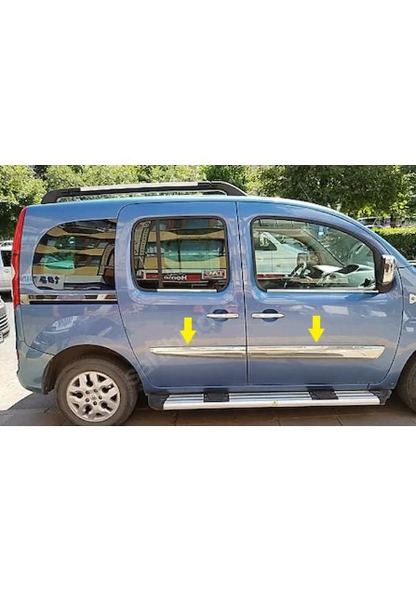 Renault Kangoo Uyumlu 2 Yan Kapı Çıtası -2008 Paslanmaz Çelik Par