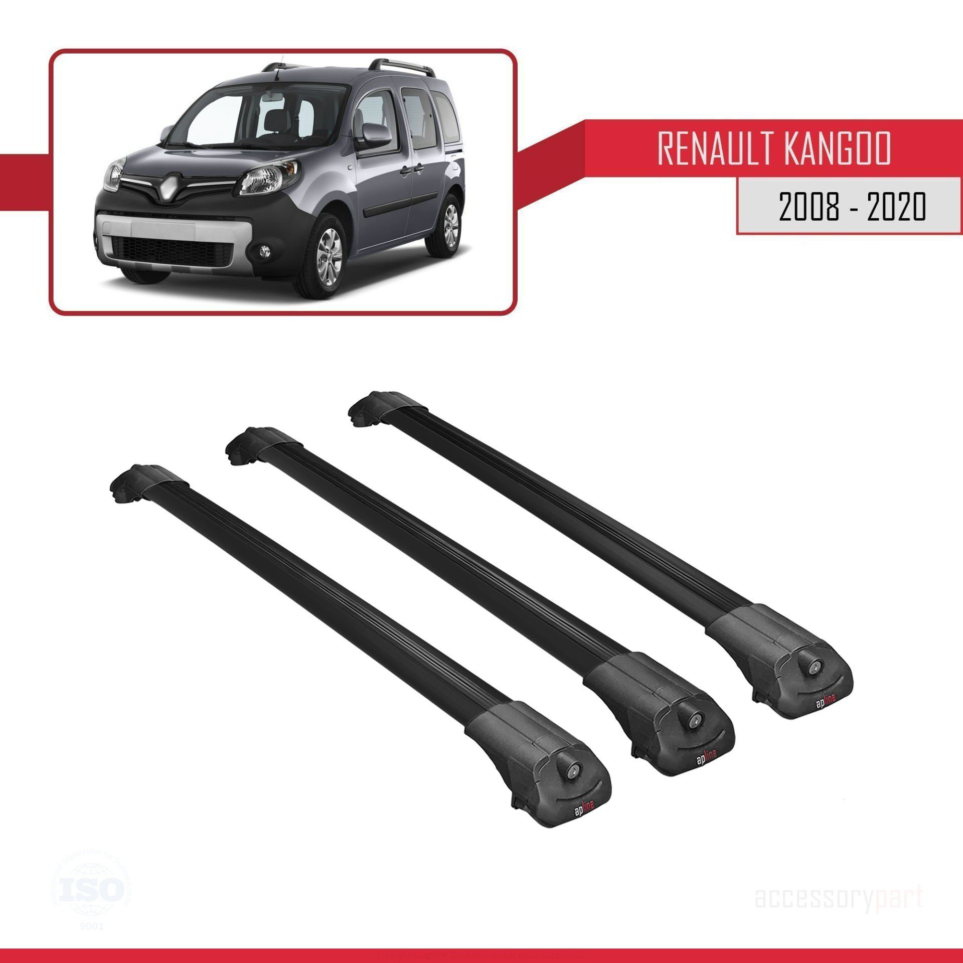 Renault Kangoo 2008-2020 Arası ile uyumlu ACE-1 Ara Atkı Tavan Ba