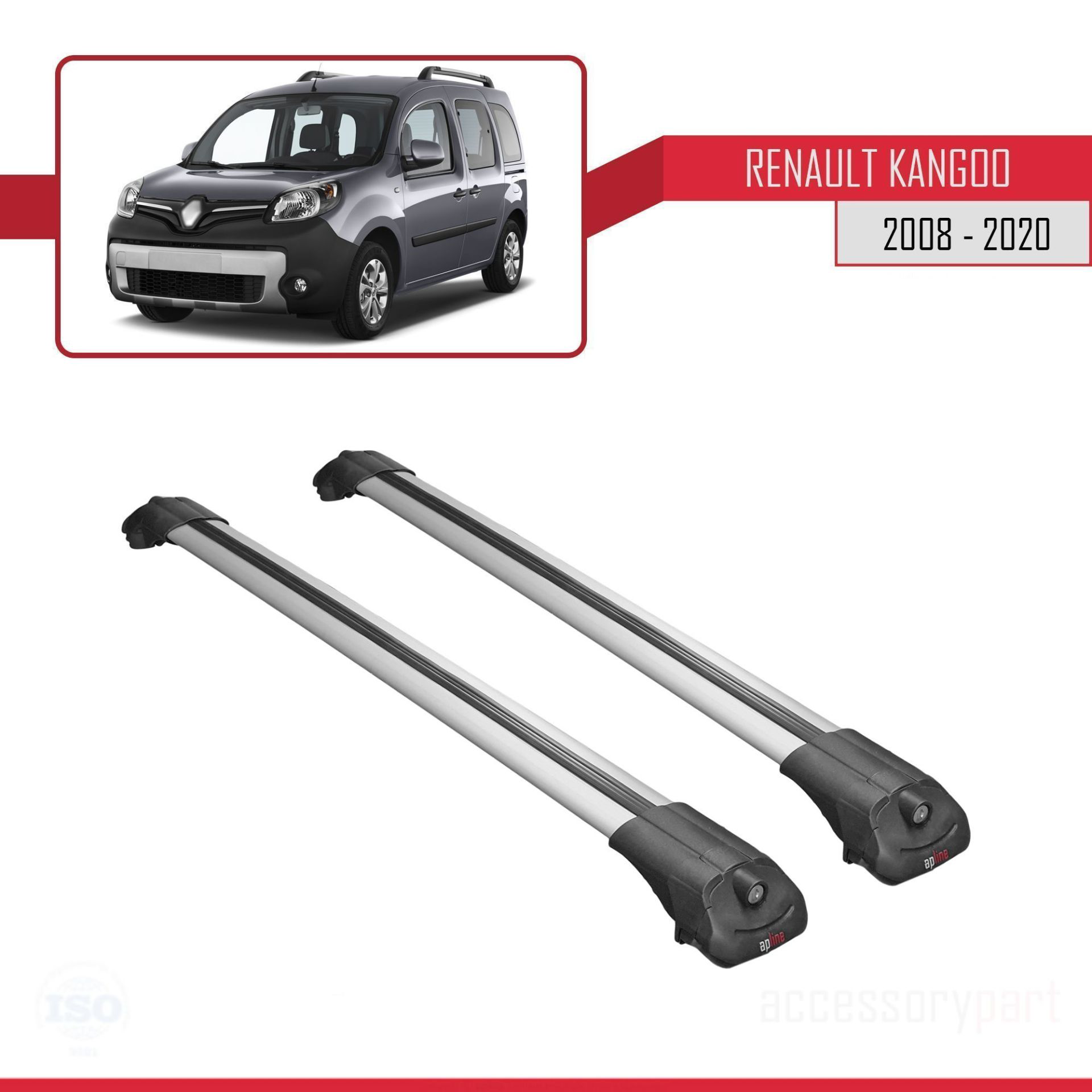 Renault Kangoo 2008-2020 Arası ile uyumlu ACE-1 Ara Atkı Tavan Ba
