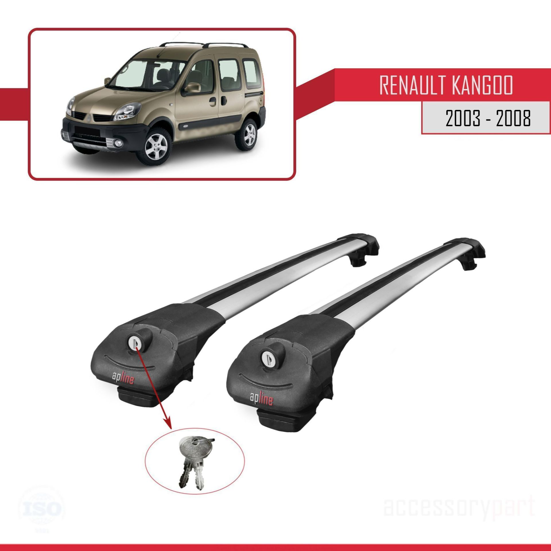 Renault Kangoo 2003-2008 Arası ile uyumlu ACE-1 Ara Atkı Tavan Ba