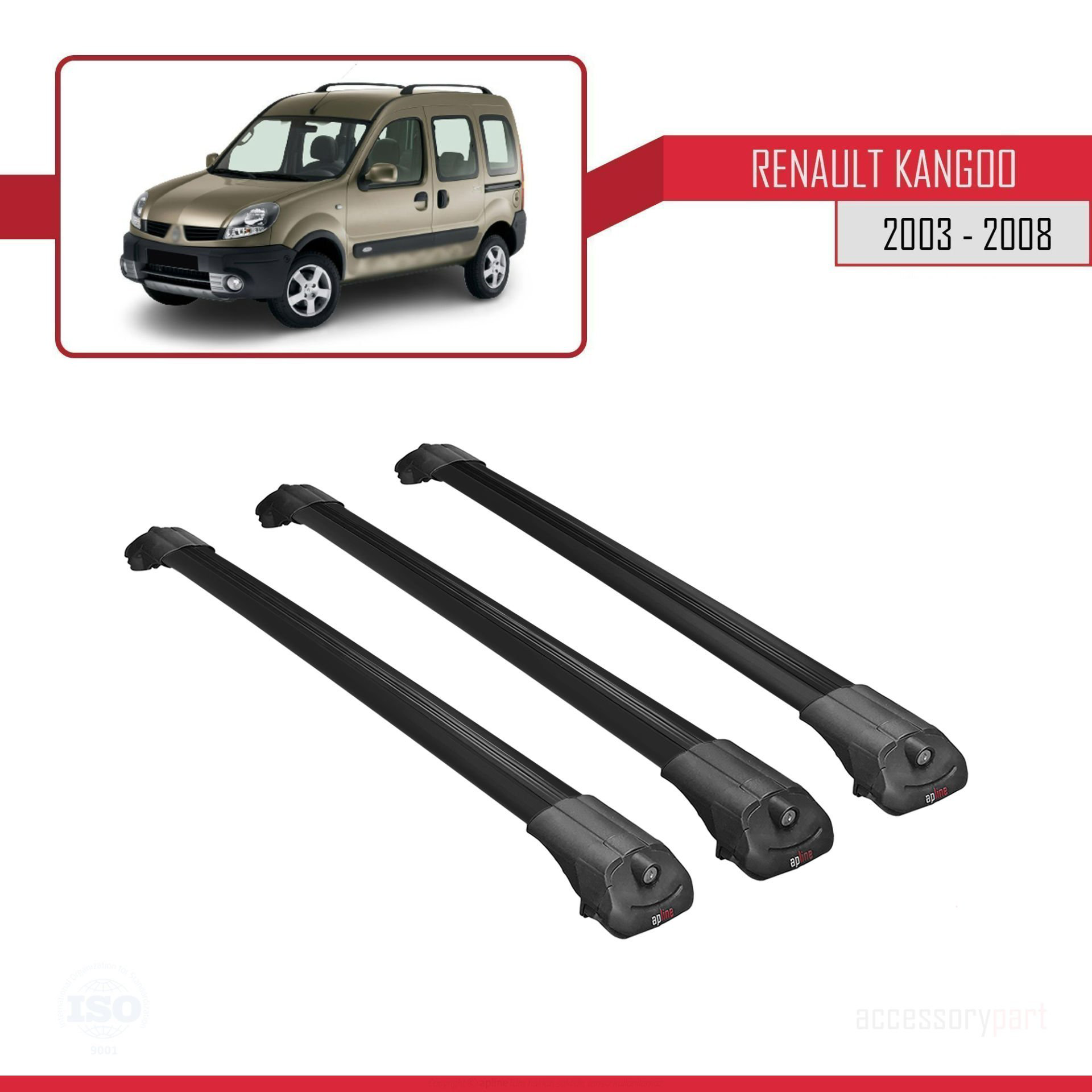 Renault Kangoo 2003-2008 Arası ile uyumlu ACE-1 Ara Atkı Tavan Ba