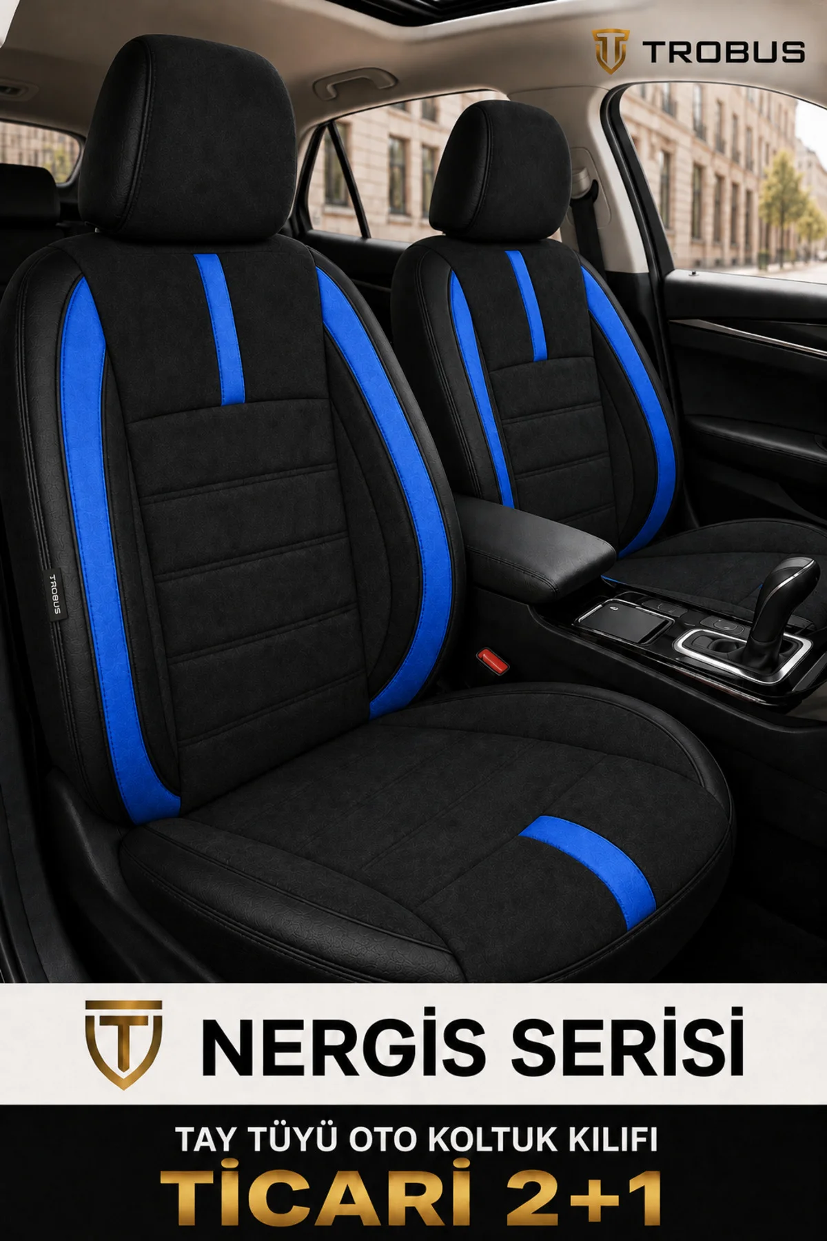Renault Kangoo I Combi 1997-2007 Uyumlu Mavi Nergis Serisi Ortopedik Tay Tüyü 2+1 Ticari