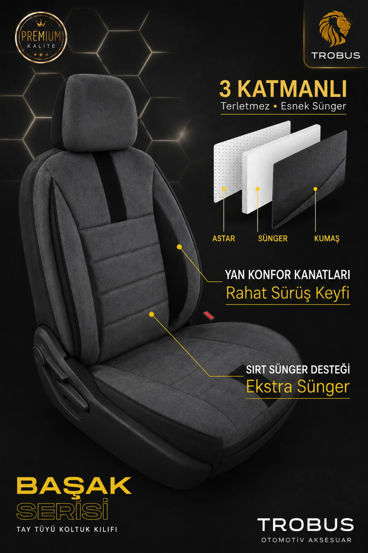 Renault Kangoo Oto Koltuk Kılıfı 2017 ve Sonrası Füme Başak Serisi Tay Tüyü 2+1 Ticari Fiyatı, Yorumları ve Özellikleri