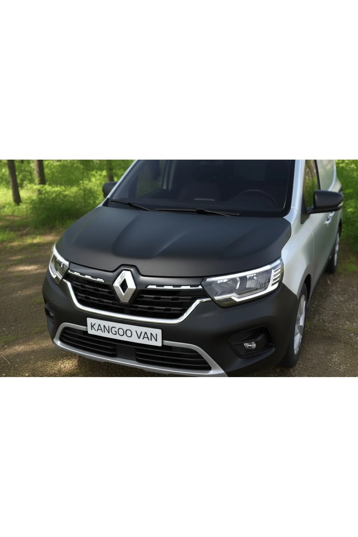 Renault Kangoo Ve Express 2022 Sonrası Kaput Maskesi – Düz Siyah Deri Görünümlü Koruma - Görsel 3