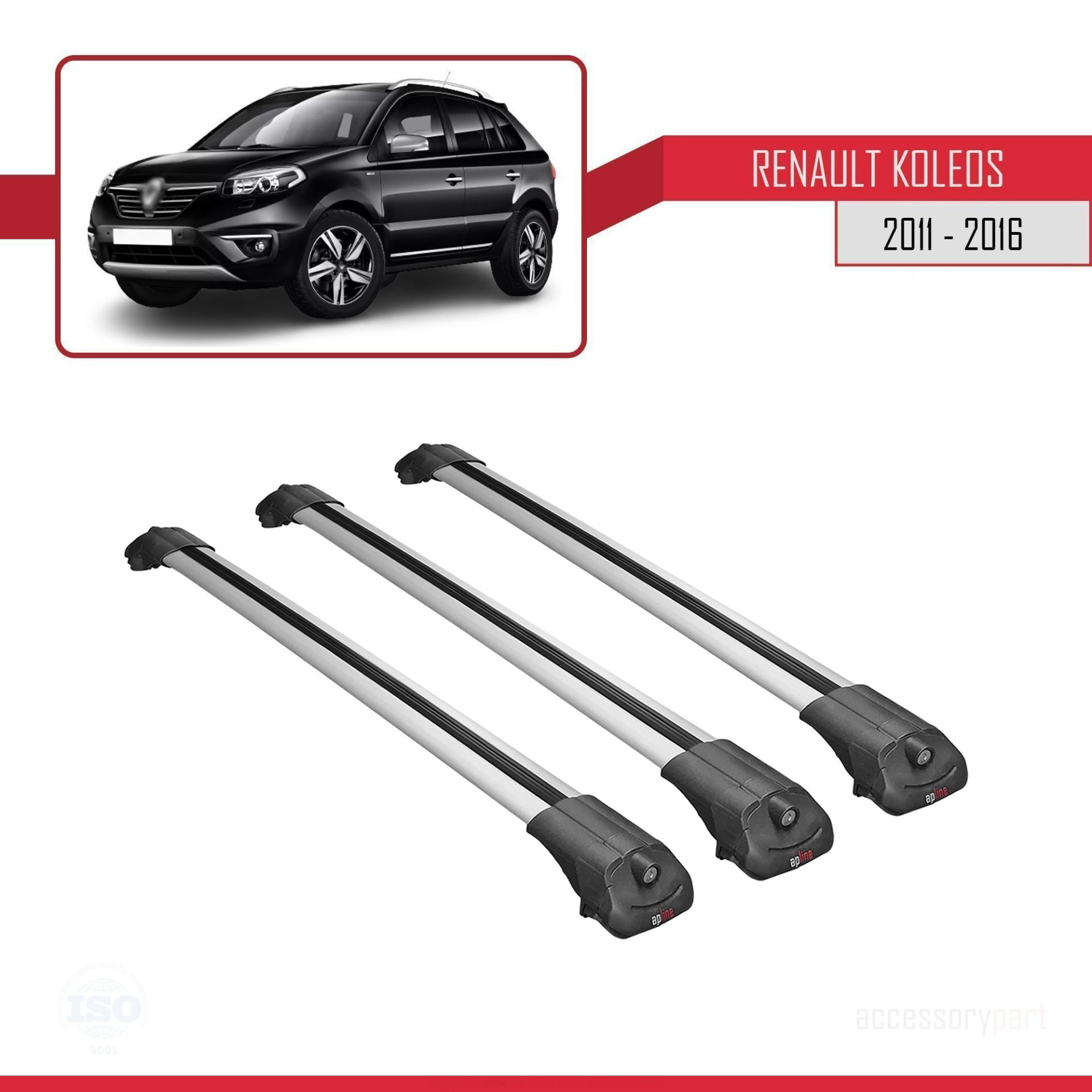 Renault Koleos 2011-2016 Arası ile uyumlu ACE-1 Ara Atkı Tavan Ba