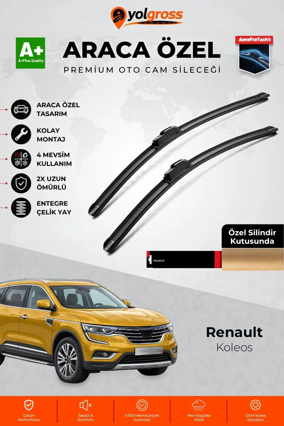 Renault Koleos Ön Cam Silecek Seti 2016-2022 Premium Araca Özel 65-43 Cm A+ Kalite Renault Koleos Ön Cam Silecek Seti 2016-2022 Premium Araca Özel 65-43 Cm A+ Kalite