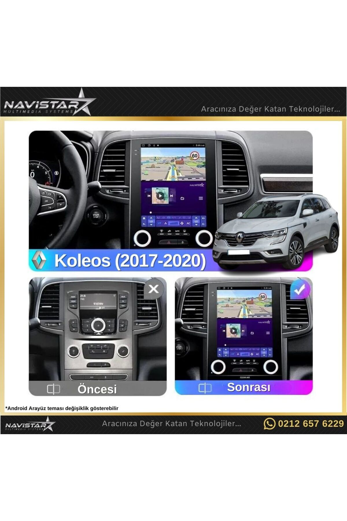 Renault Koleos Tesla 2017-2020 Model 2gb 32gb Android 13 Kablosuz