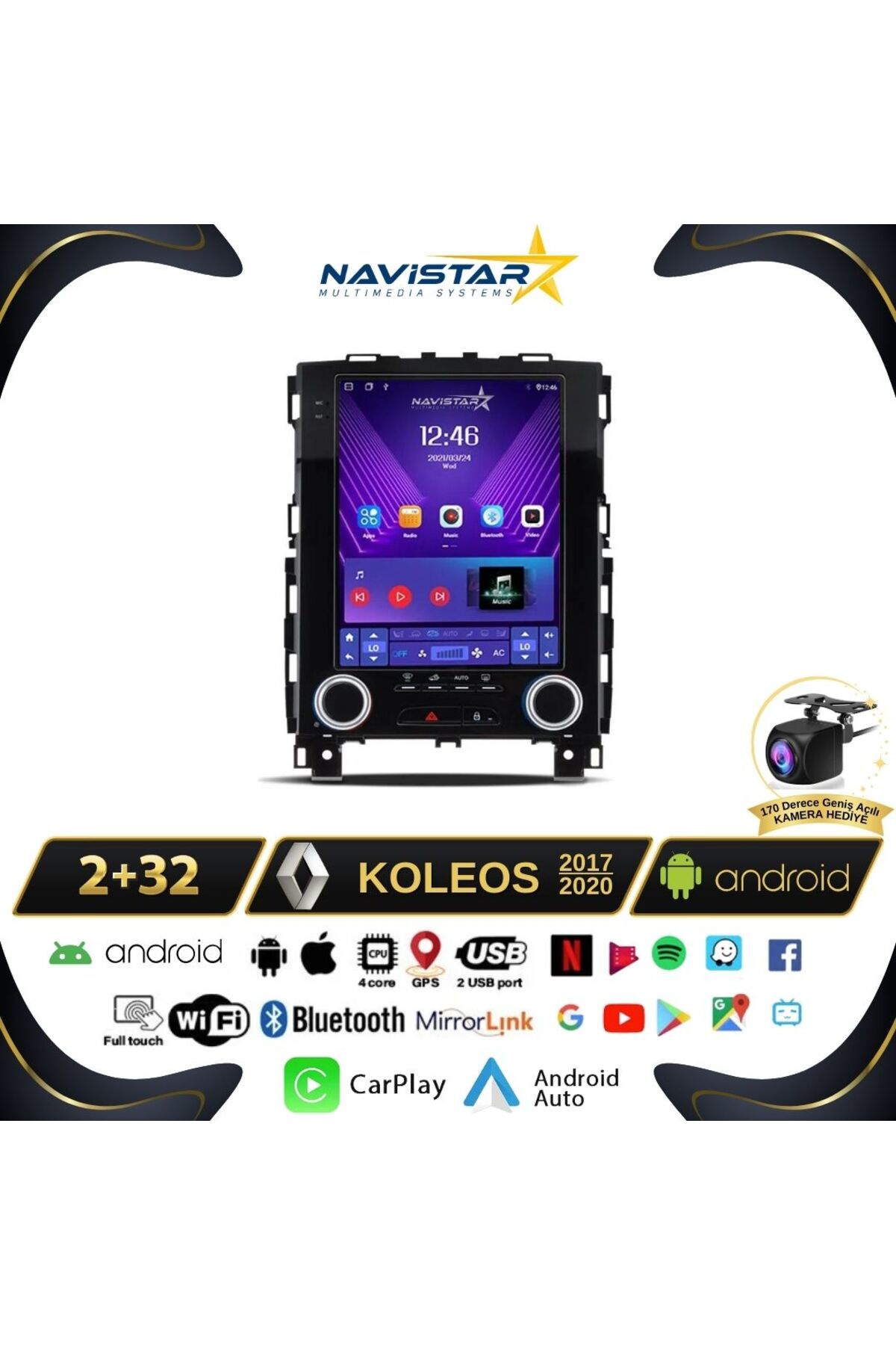 Renault Koleos Tesla 2017-2020 Model 2gb 32gb Android 13 Kablosuz