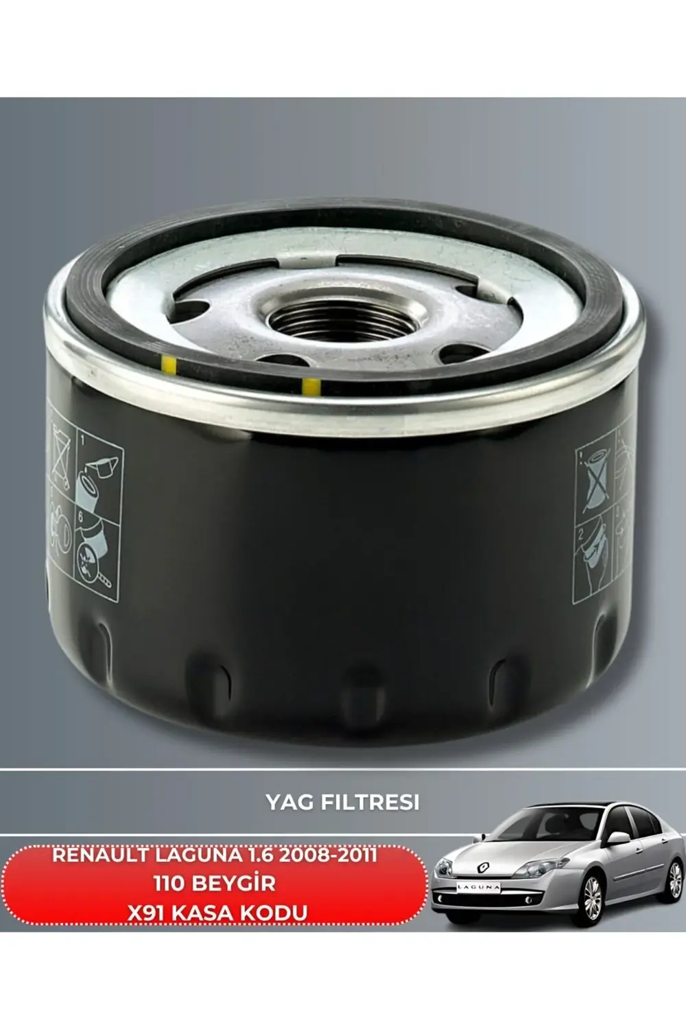 RENAULT LAGUNA 1.6 2008-2009-2010-2011 110 Uyumlu BEYGİR FİLTRE -