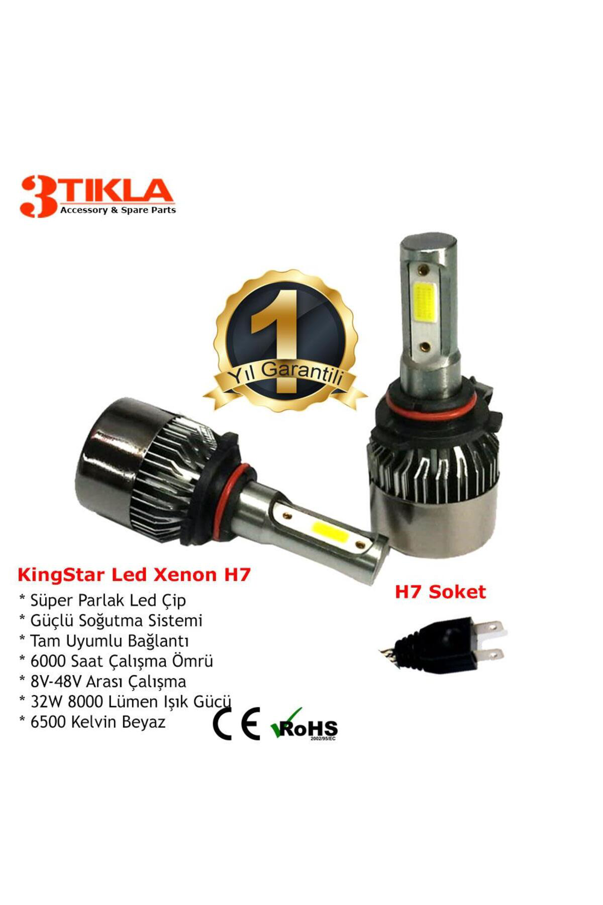 Renault Laguna 1999-2002 Uzun Far Ampul H7 Beyaz Led Xenon 8000 L