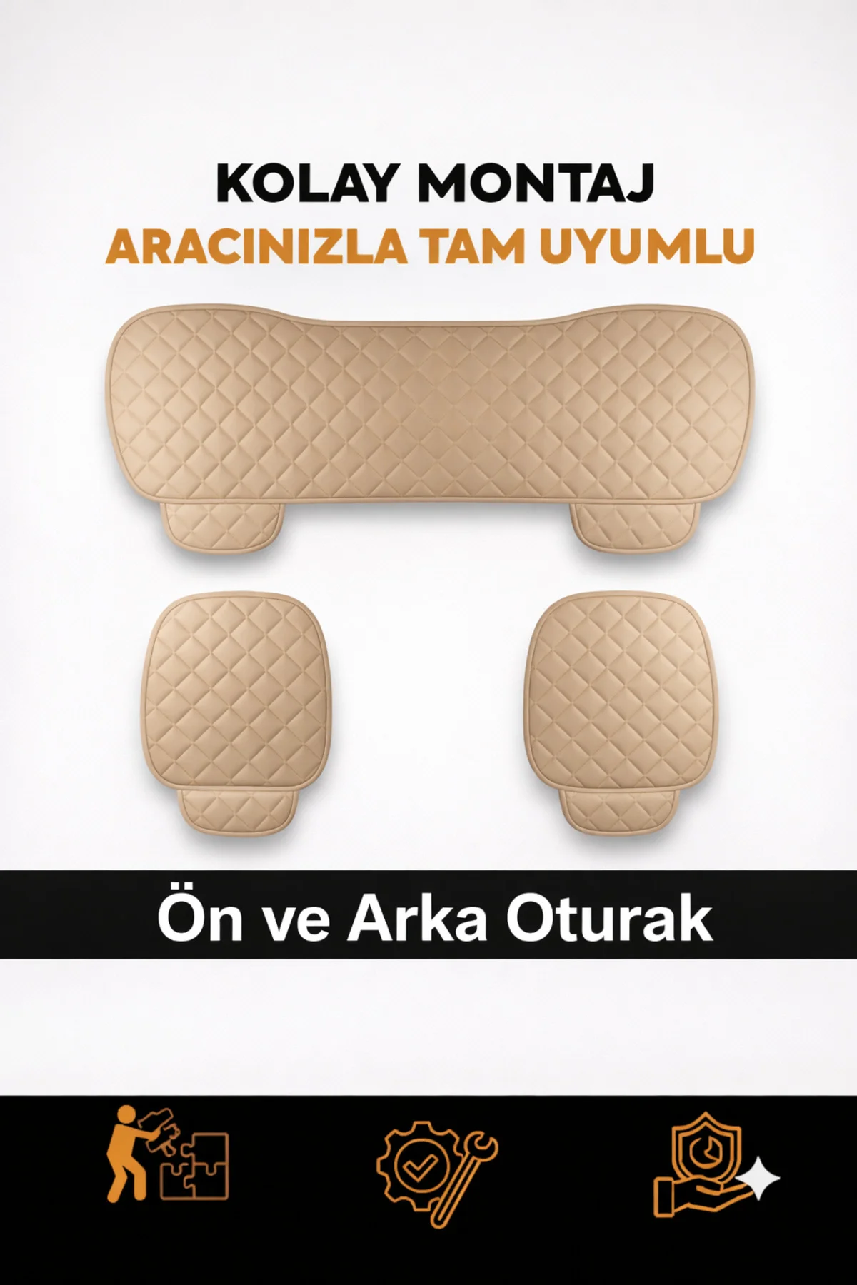 Renault Laguna 2 2004-2009 3 Parça Deri Oturak Oto Koltuk Minderi Terletmez Kaymaz Taban Bej Fiyatı, Yorumları ve Özellikleri