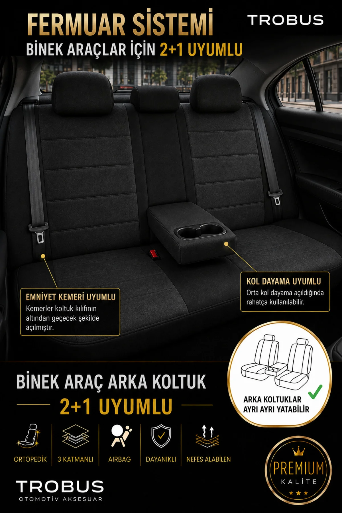 Renault Laguna 2 Oto Koltuk Kılıfı 2004 2005 2006 2007 2008 2009 Siyah Başak Serisi Tay Tüyü Tam Set