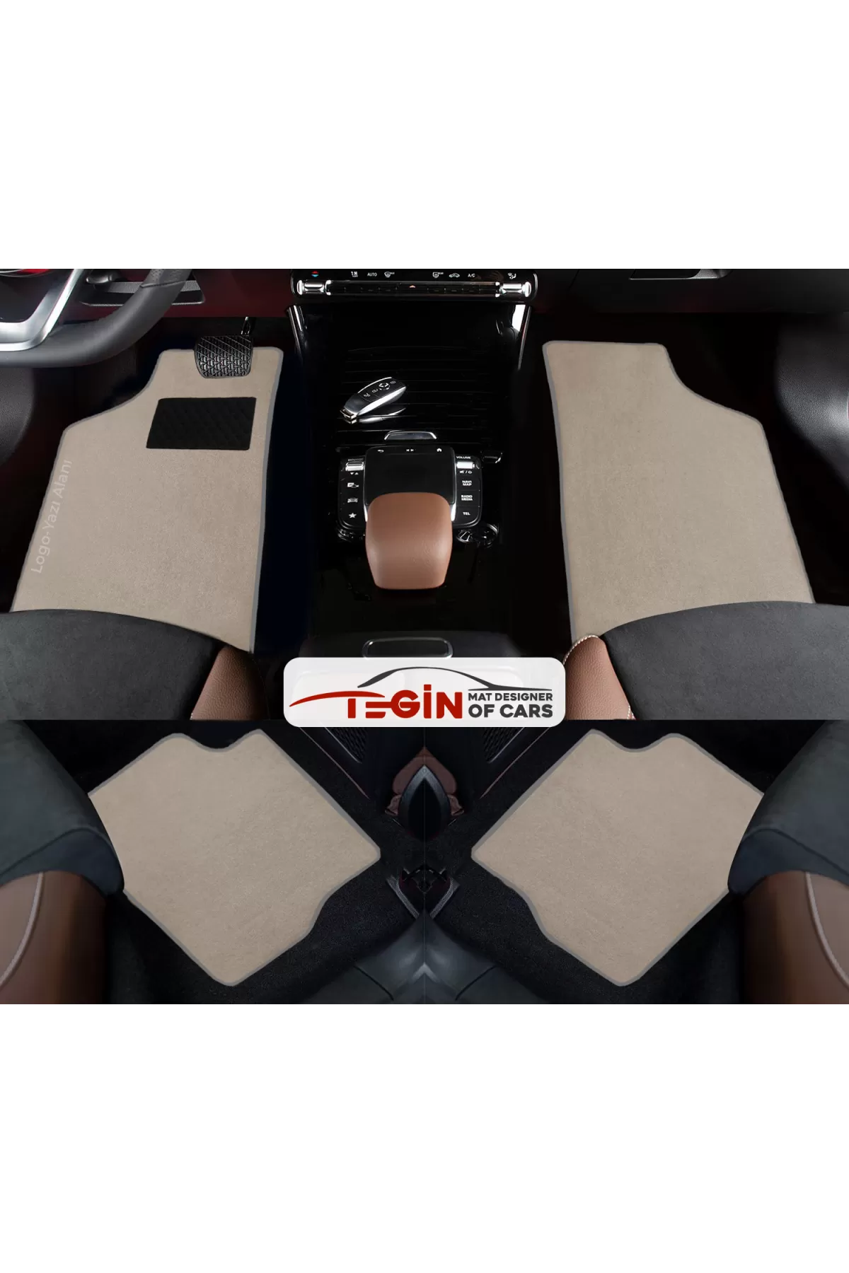 Renault Latitude 2010 + Prime Bej Halı Gri Kenar Halı Paspas