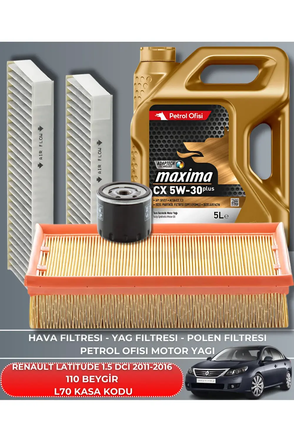 RENAULT LATITUDE 1.5 DCI 2011-2016 110 BEYGİR FİLTRE - YAĞ BAKIM
