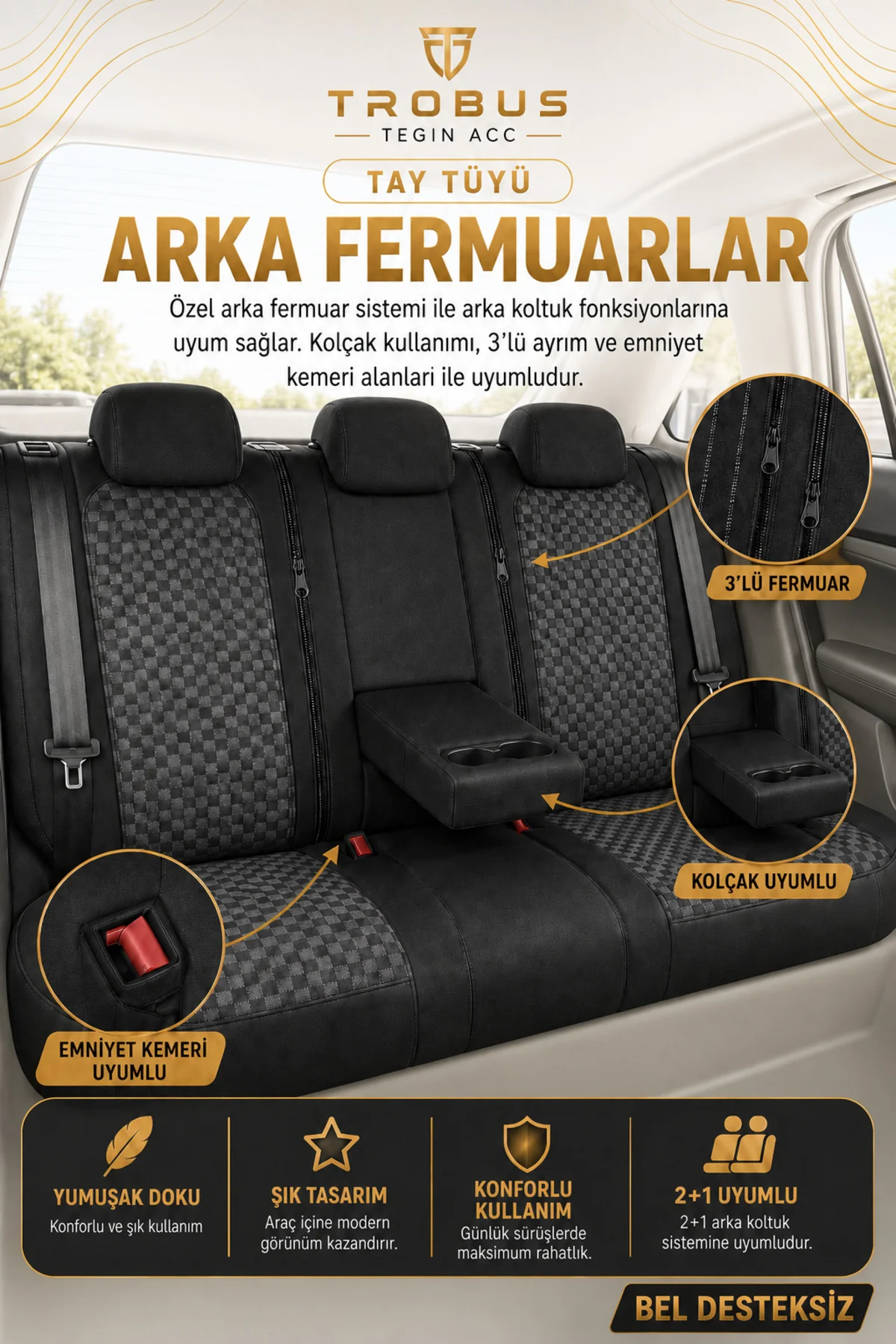 Renault Latitude 2012 ve Sonrası Uyumlu Altay Bel Destekli Tay Tüyü Siyah Beyaz Koltuk Kılıfı Fiyatı, Yorumları ve Özellikleri