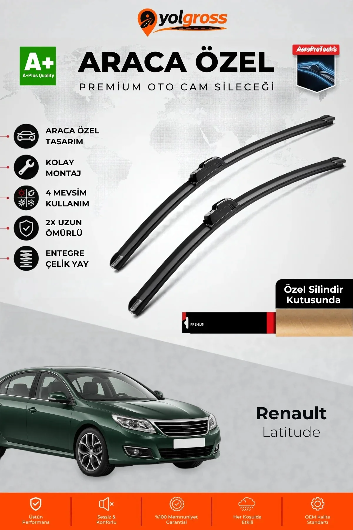 Renault Latitude Ön Cam Silecek Seti 2010-2015 Premium Araca Özel 60-40 Cm A+ Kalite Renault Latitude Ön Cam Silecek Seti 2010-2015 Premium Araca Özel 60-40 Cm A+ Kalite