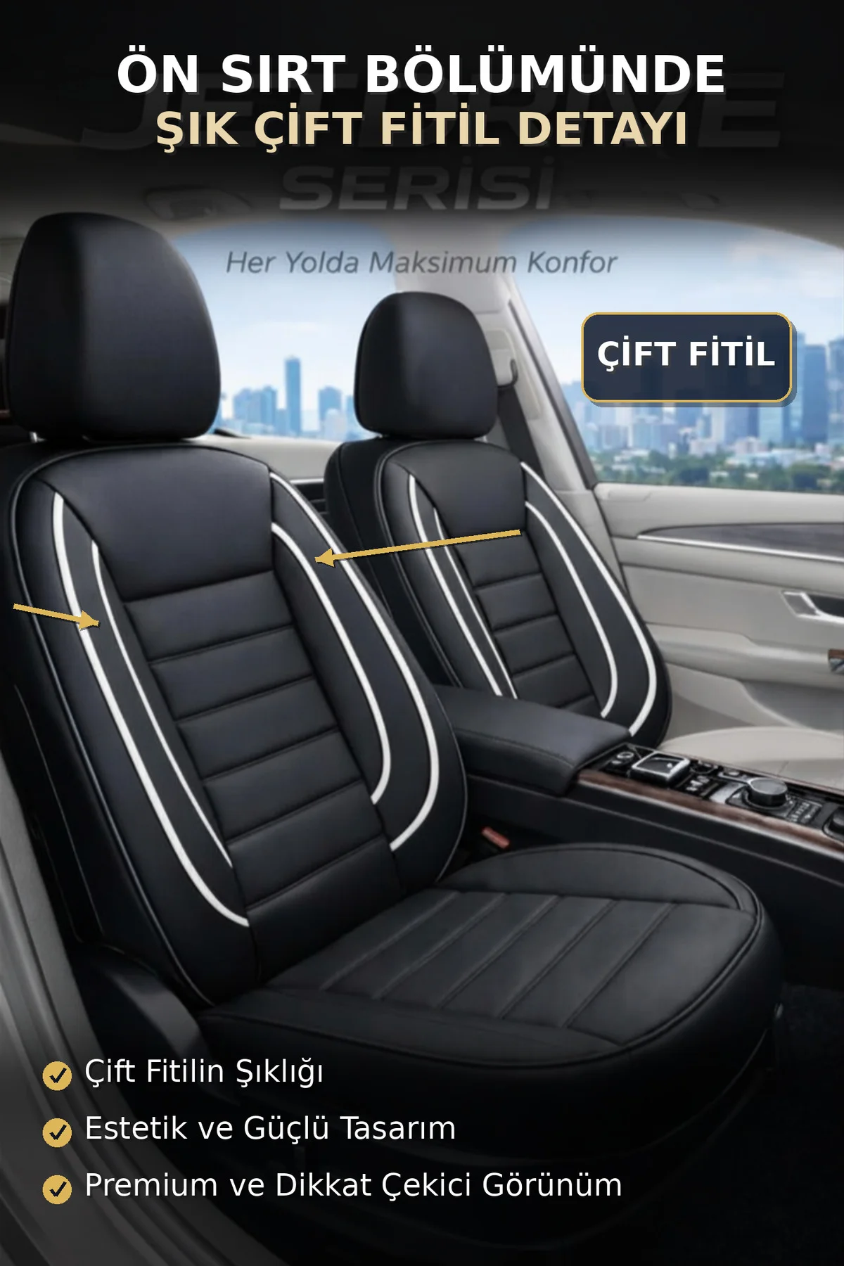 Renault Megane 1-3 1996-2016 Uyumlu Jetdrive Serisi Siyah Beyaz O