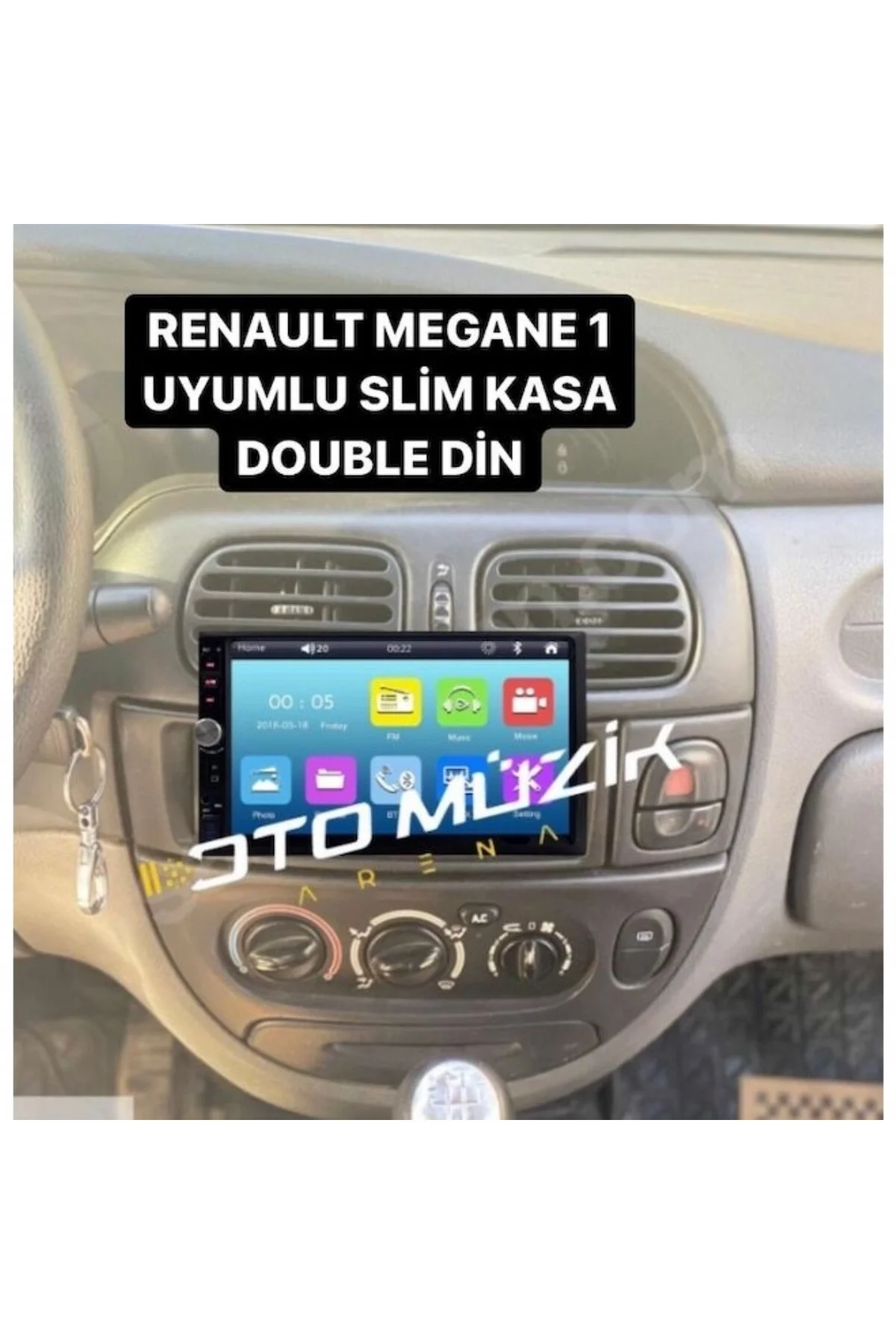 Renault Megane 1 Scenic BlueWay Double Teyp 7 inç Arka kasa Ayarlanabilir ince 1 Mirrorlink Kamera H