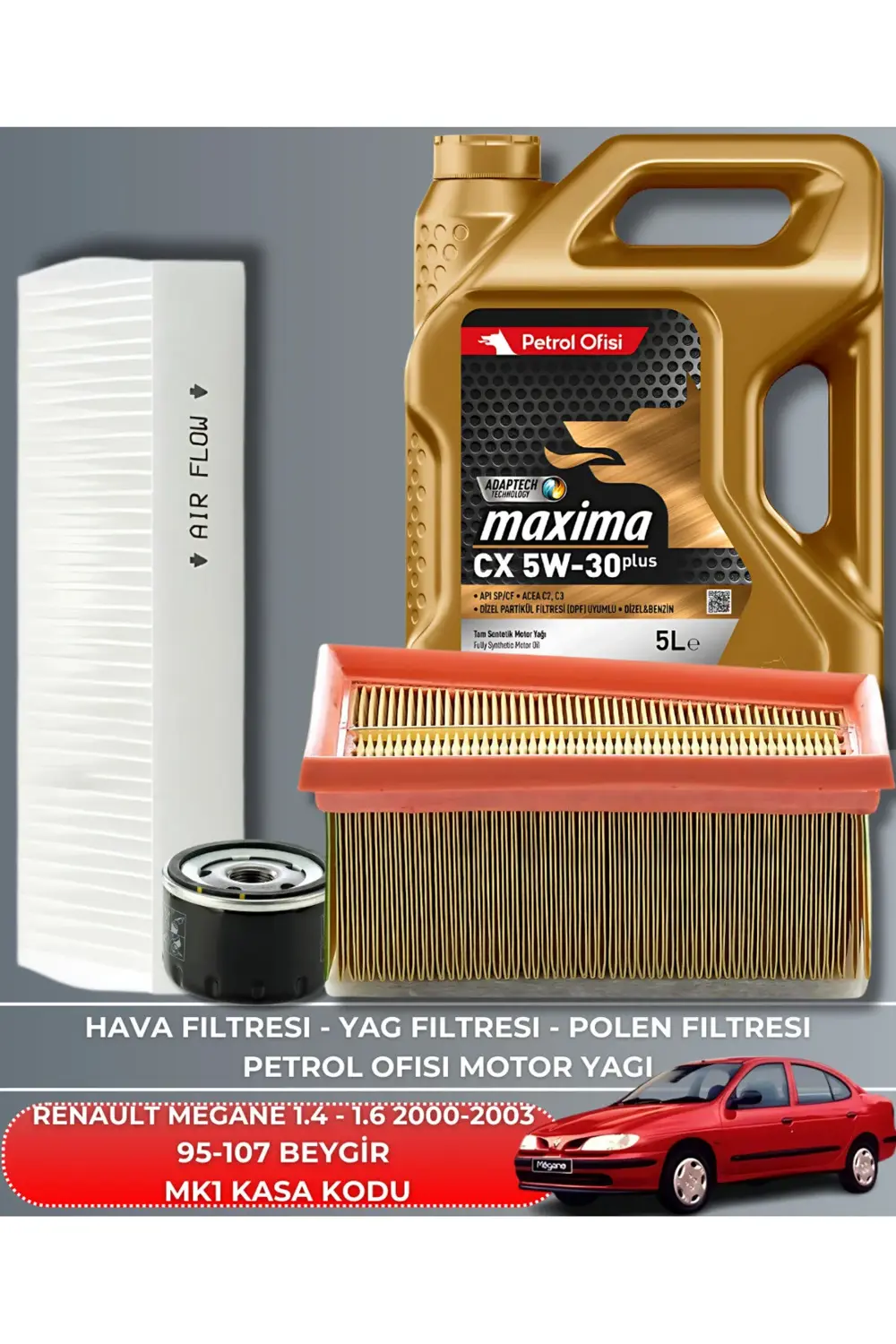 RENAULT MEGANE 1.4 - 1.6 2000-2001-2002-2003 95-107 BEYGİR FİLTRE