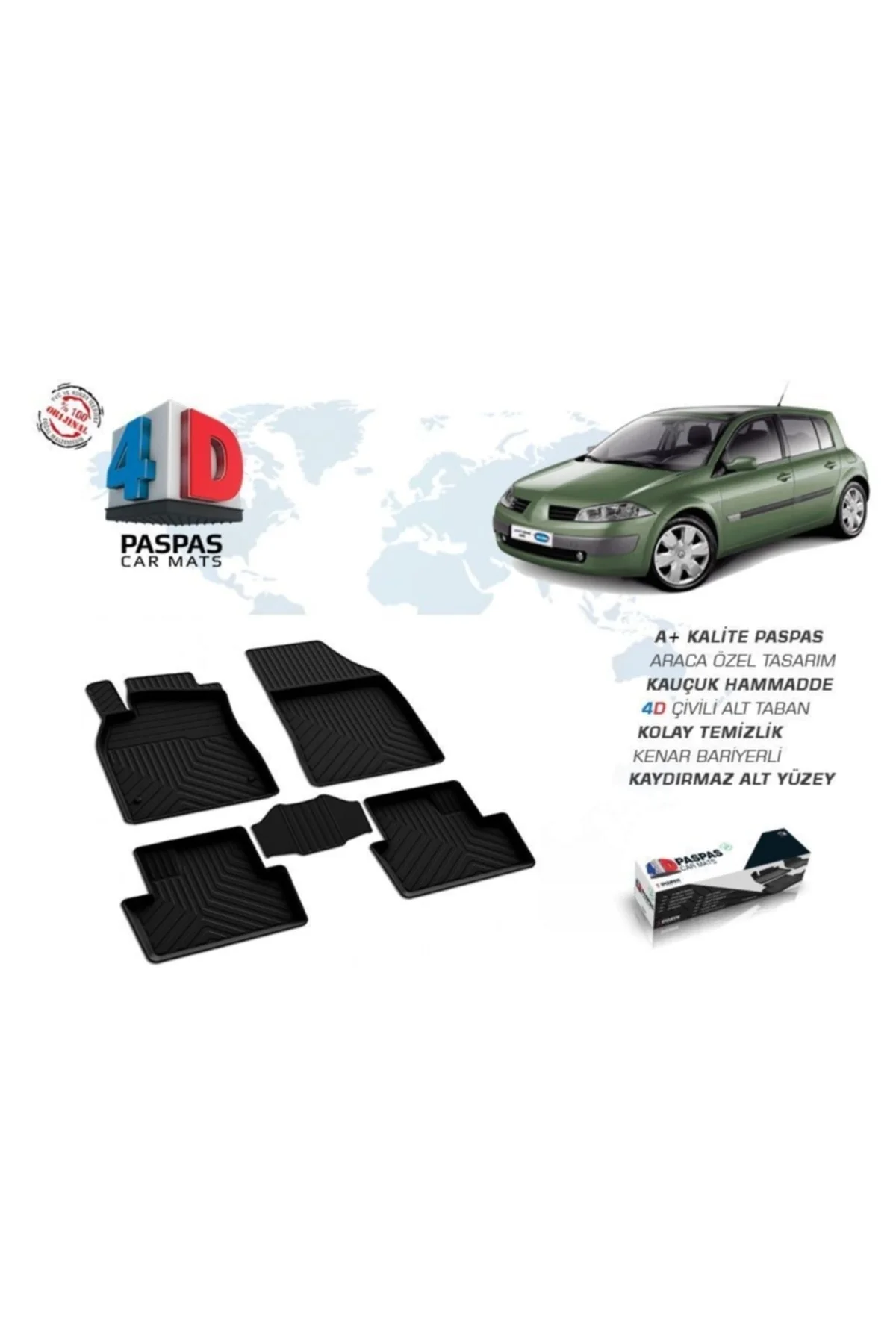 Renault Megane 2 2008- Uyumlu      4d Siyah Paspas