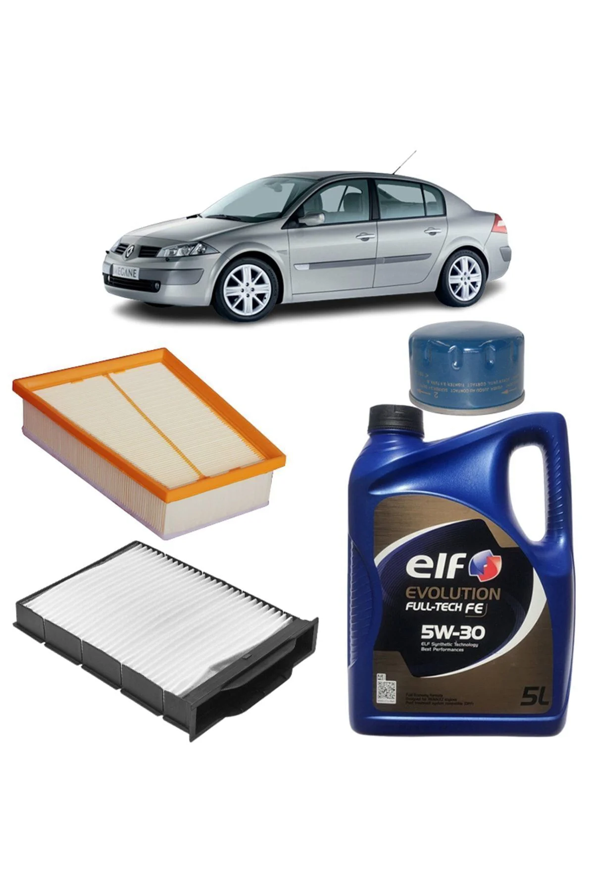 Renault Megane 2 3plus Karbon Filtre Bakım Seti 1.5 Dci Kruger Yağlı 2002-2005 Kit1071g