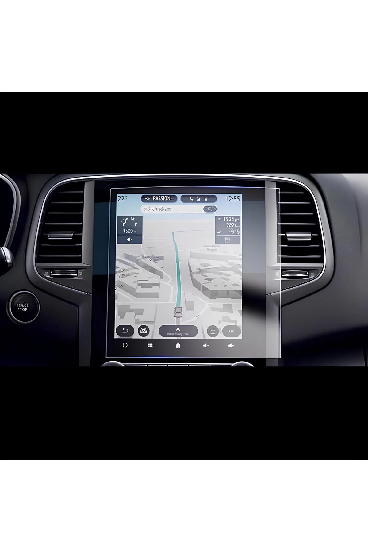 Renault Megane 4 9.3 inç Multimedya Uyumlu 9H Nano Ekran Koruyucu